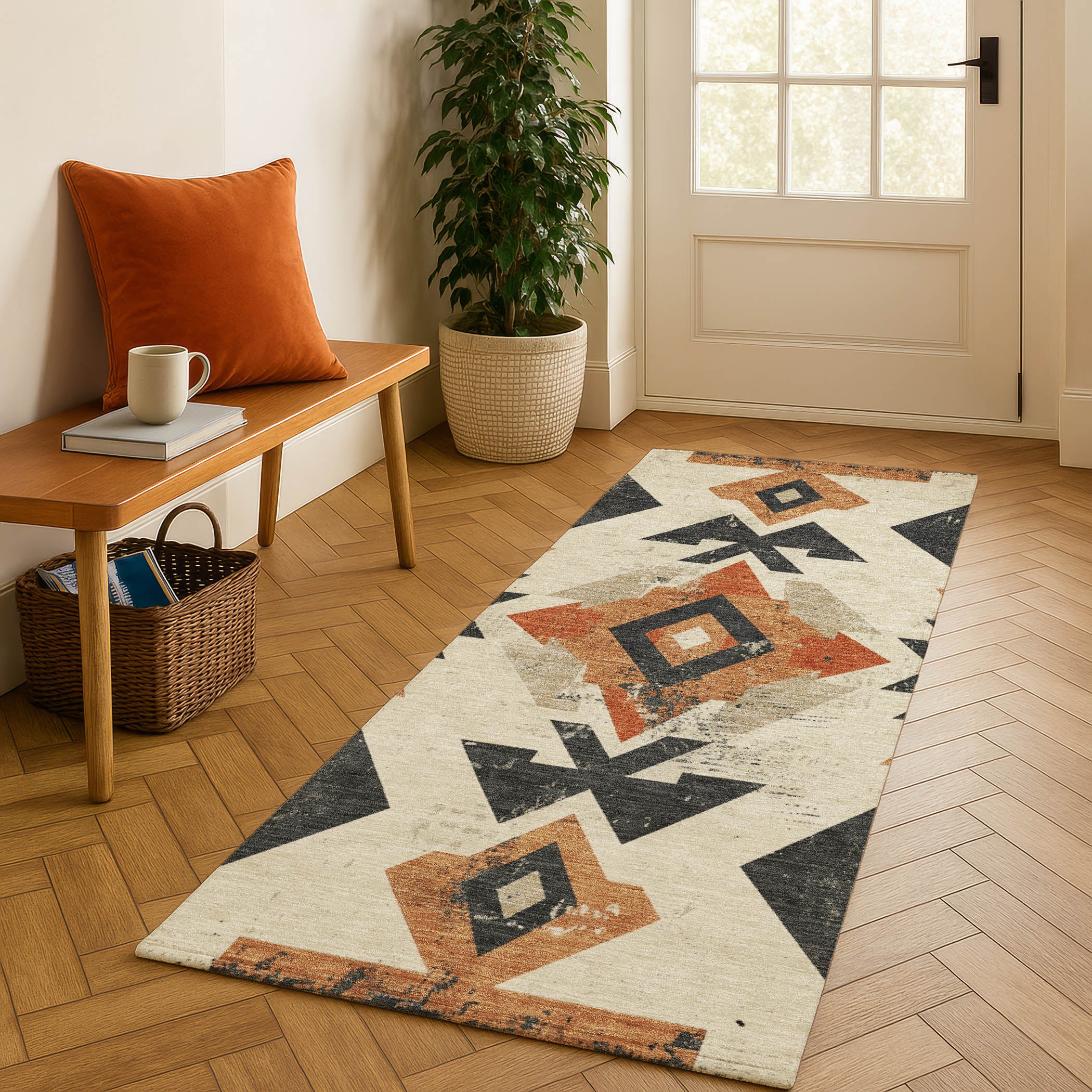 Mostar Machine Washable Transitional Ivory Rug 2'3" x 7'6" #shape_Runner