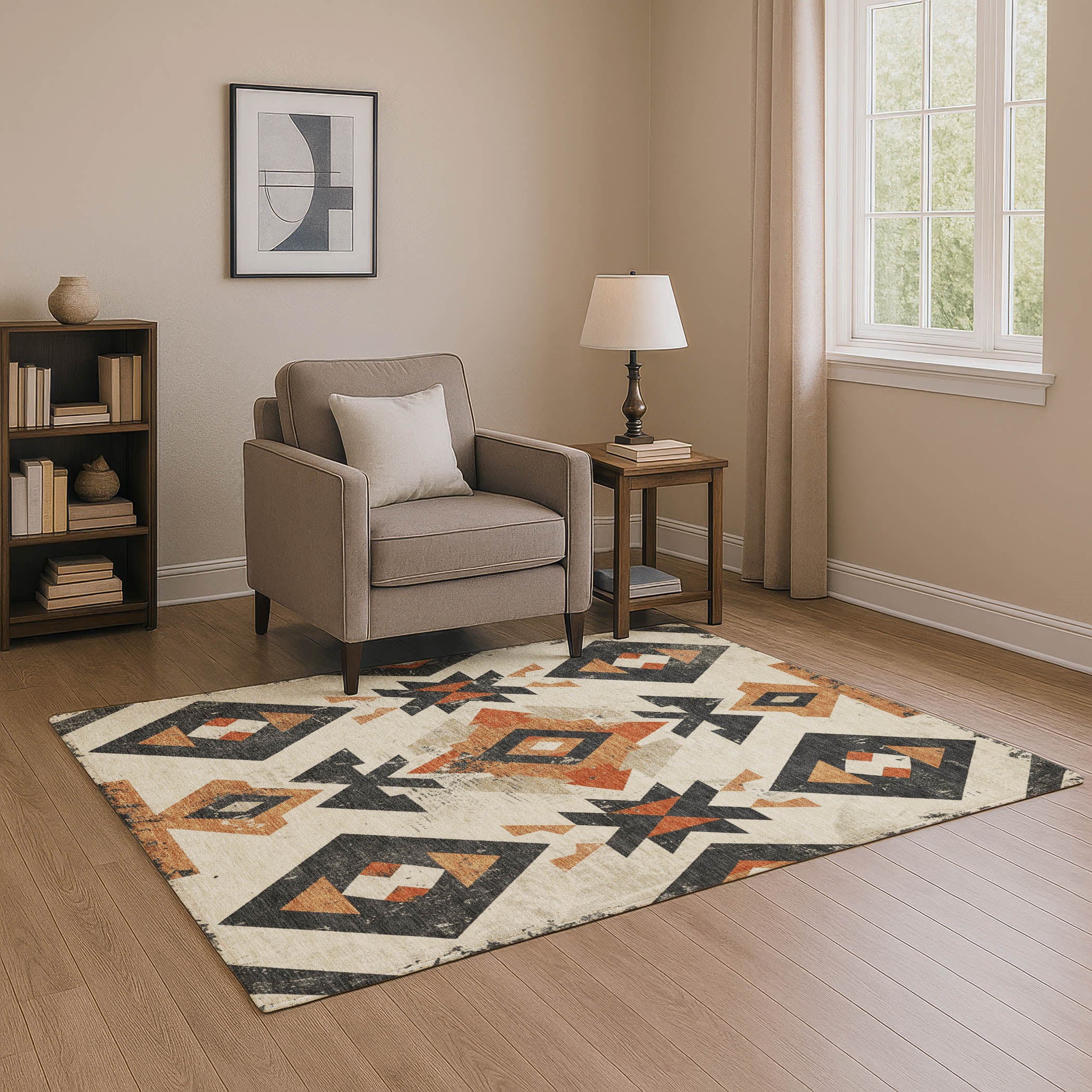 Mostar Machine Washable Transitional Ivory Rug 2'6" x 3'10" #shape_Rectangle