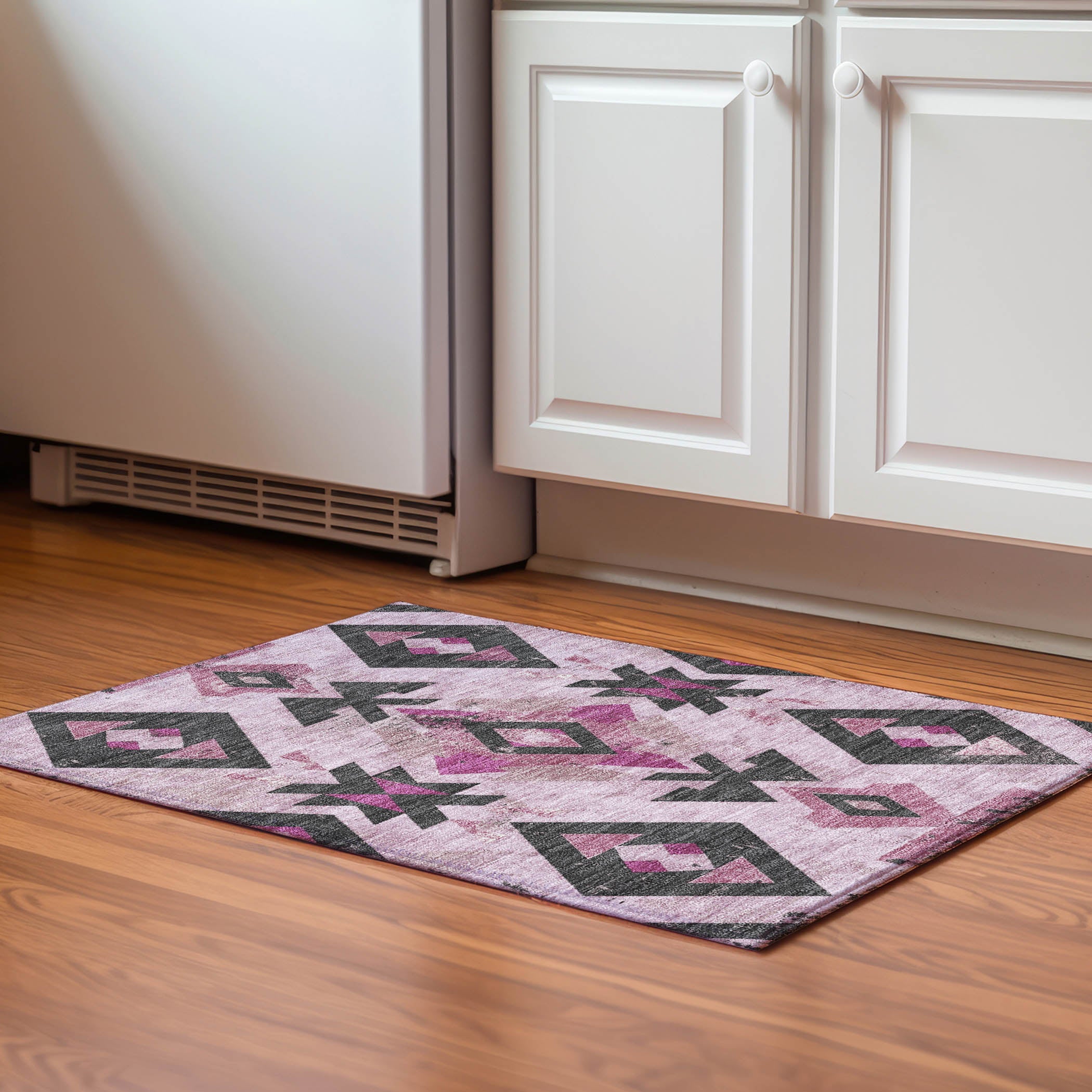 Mostar Machine Washable Transitional Pink Rug 1'8" x 2'6" #shape_Rectangle