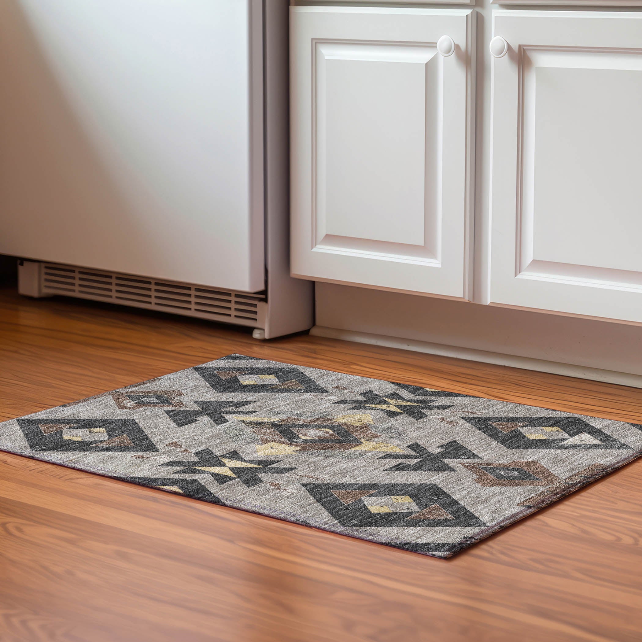 Mostar Machine Washable Transitional Taupe Brown Rug 1'8" x 2'6" #shape_Rectangle
