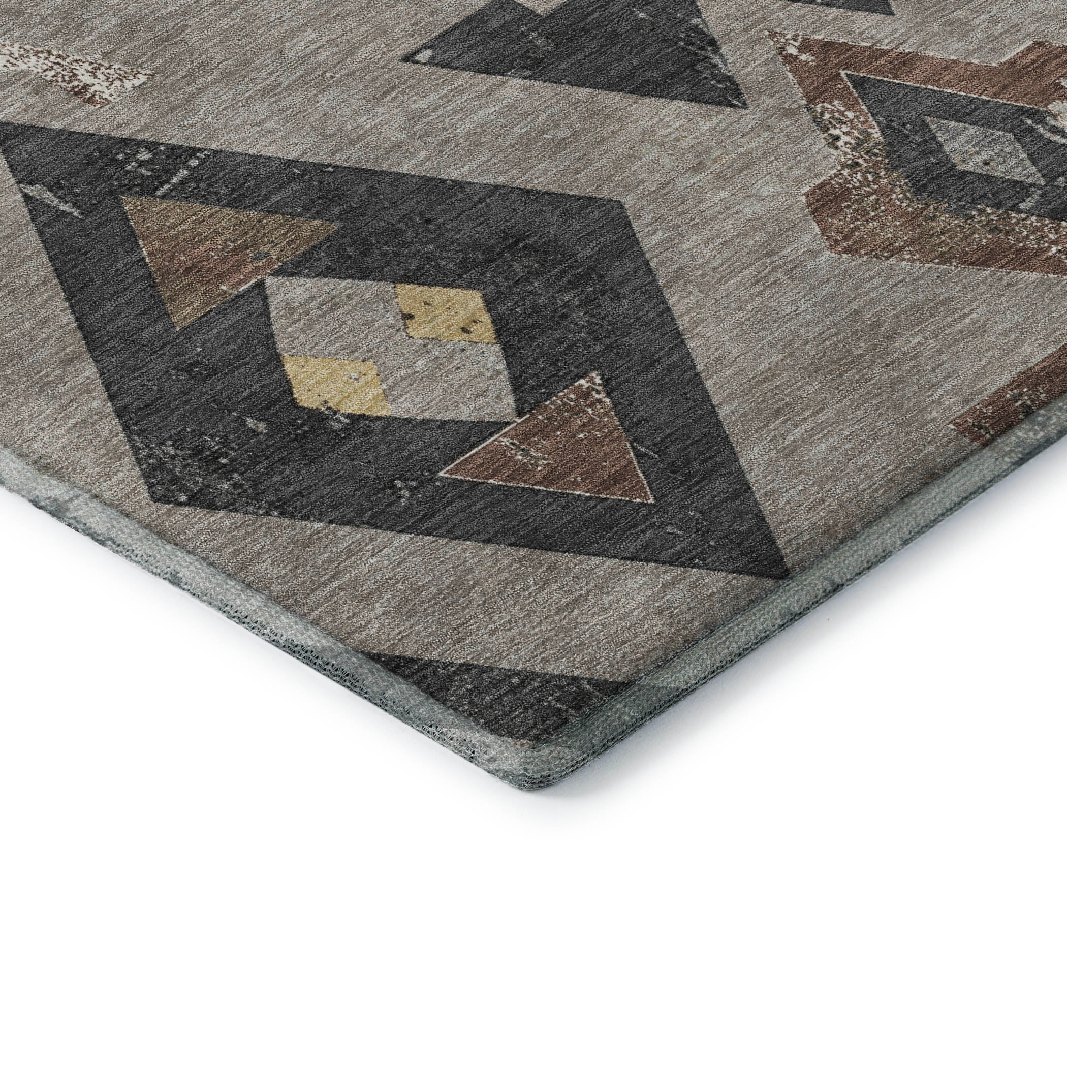 Mostar Machine Washable Transitional Taupe Brown Rug 1'8" x 2'6" #shape_Rectangle