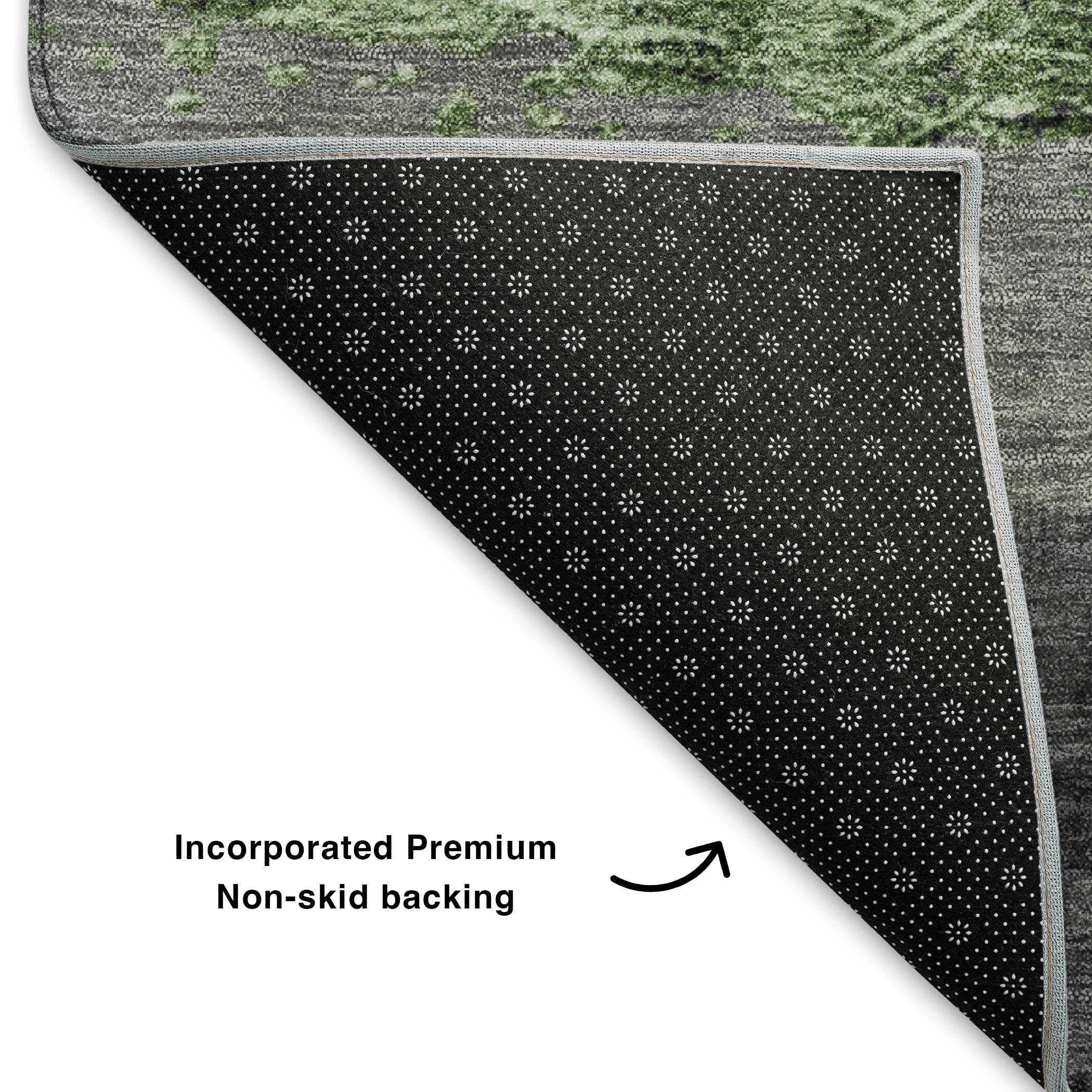 Nairobi Machine Washable Transitional Aloe Green Rug 1'8" x 2'6" #shape_Rectangle