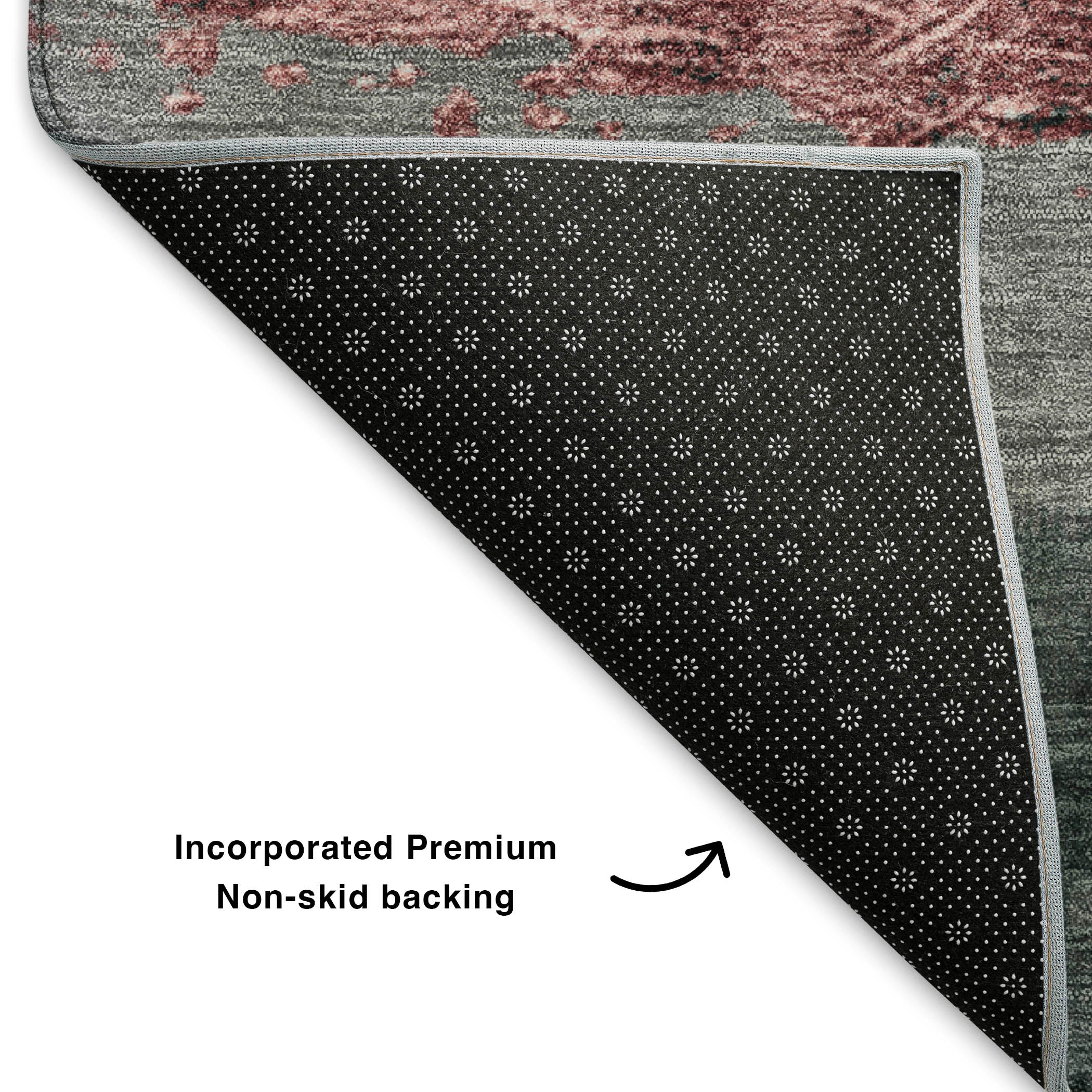 Nairobi Machine Washable Transitional Blush Pink Rug 1'8" x 2'6" #shape_Rectangle