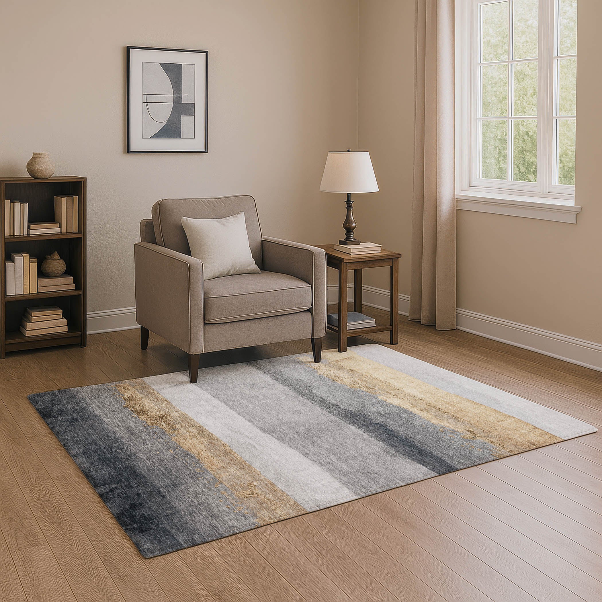 Nairobi Machine Washable Transitional Gold Rug 2'6" x 3'10" #shape_Rectangle