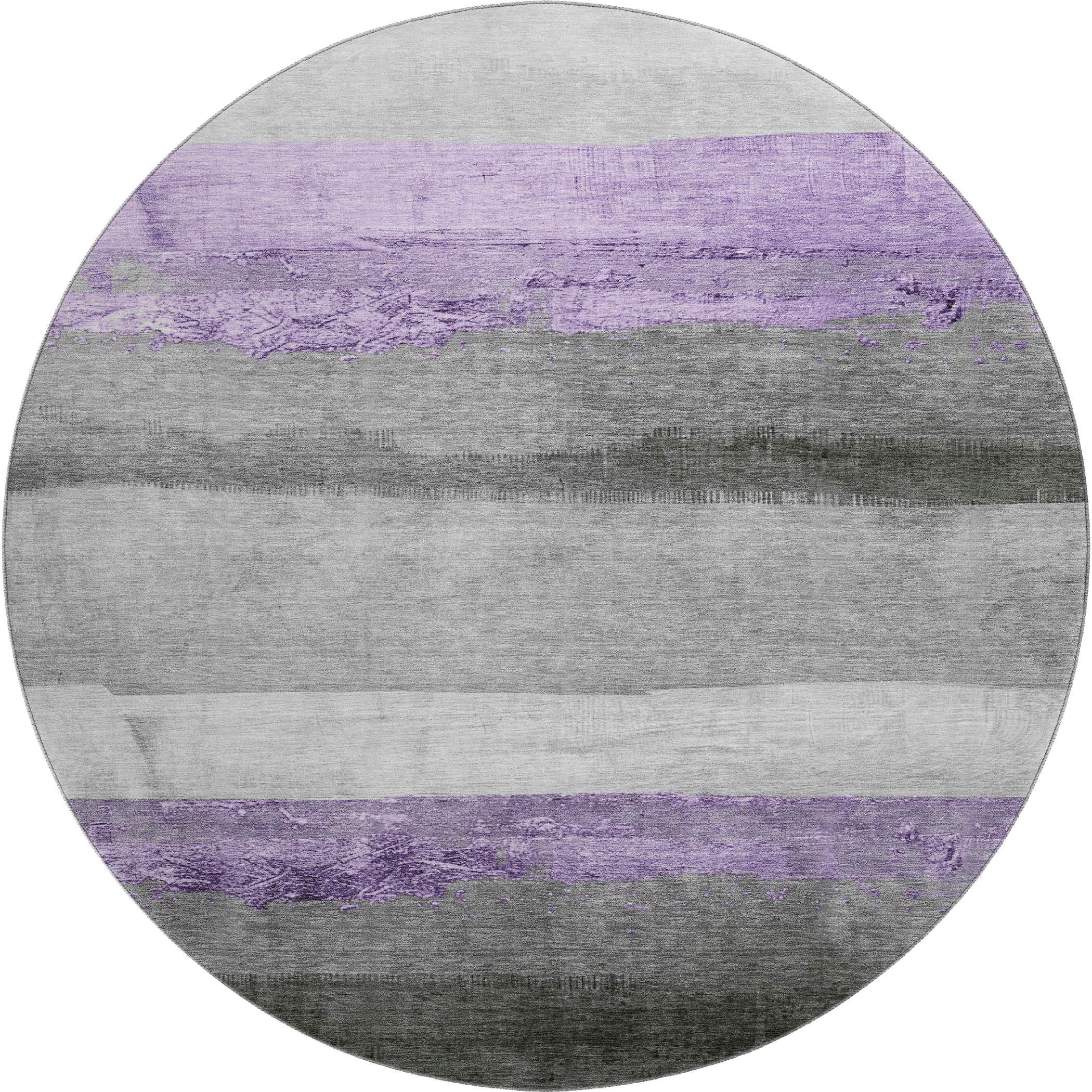 Nairobi Machine Washable Transitional Lavender Purple Rug 8' x 8' #shape_Round
