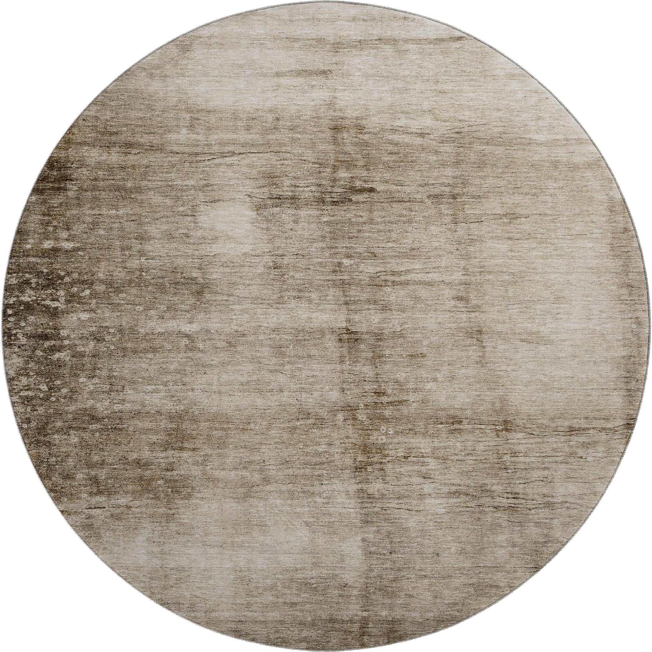 Cairo Machine Washable Transitional Beige Brown Rug 8' x 8' #shape_Round