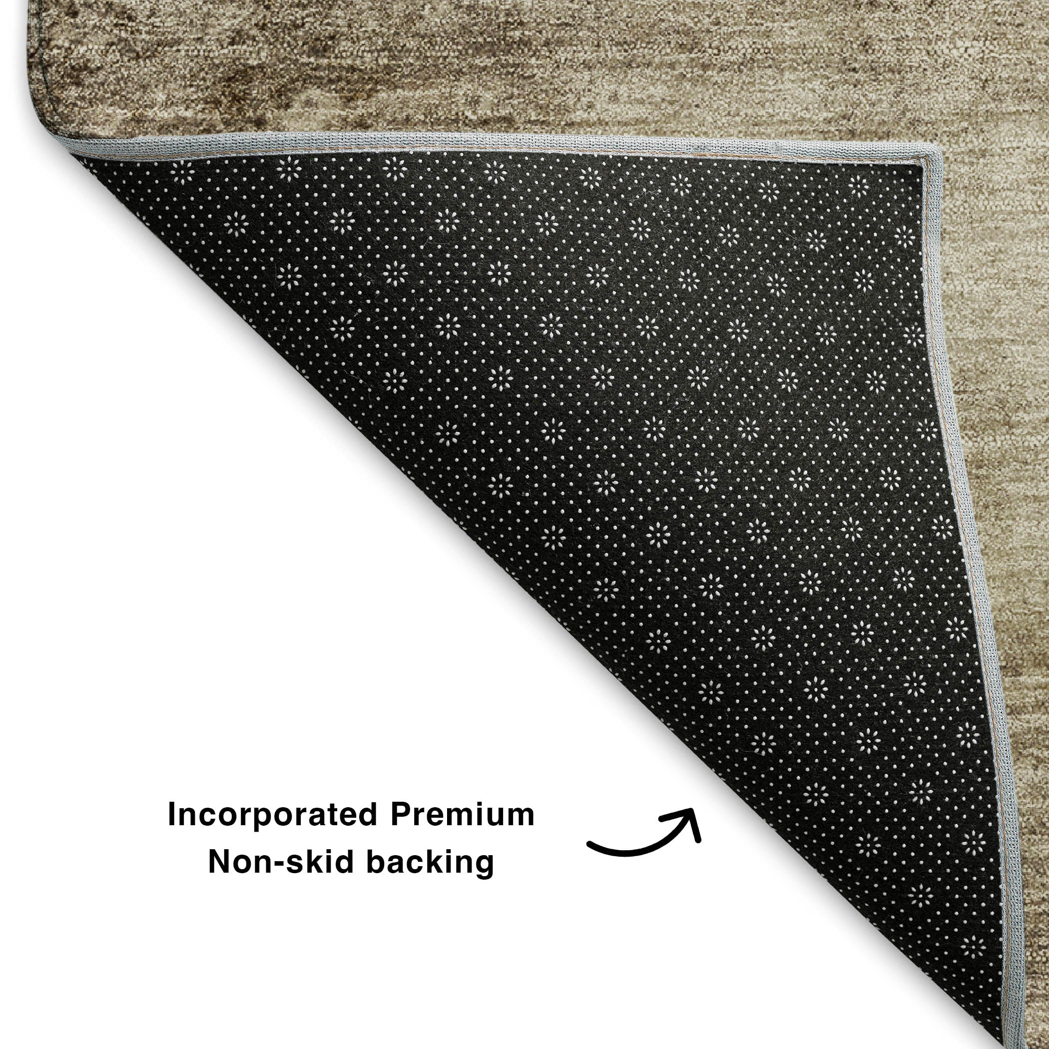 Cairo Machine Washable Transitional Beige Brown Rug 1'8" x 2'6" #shape_Rectangle
