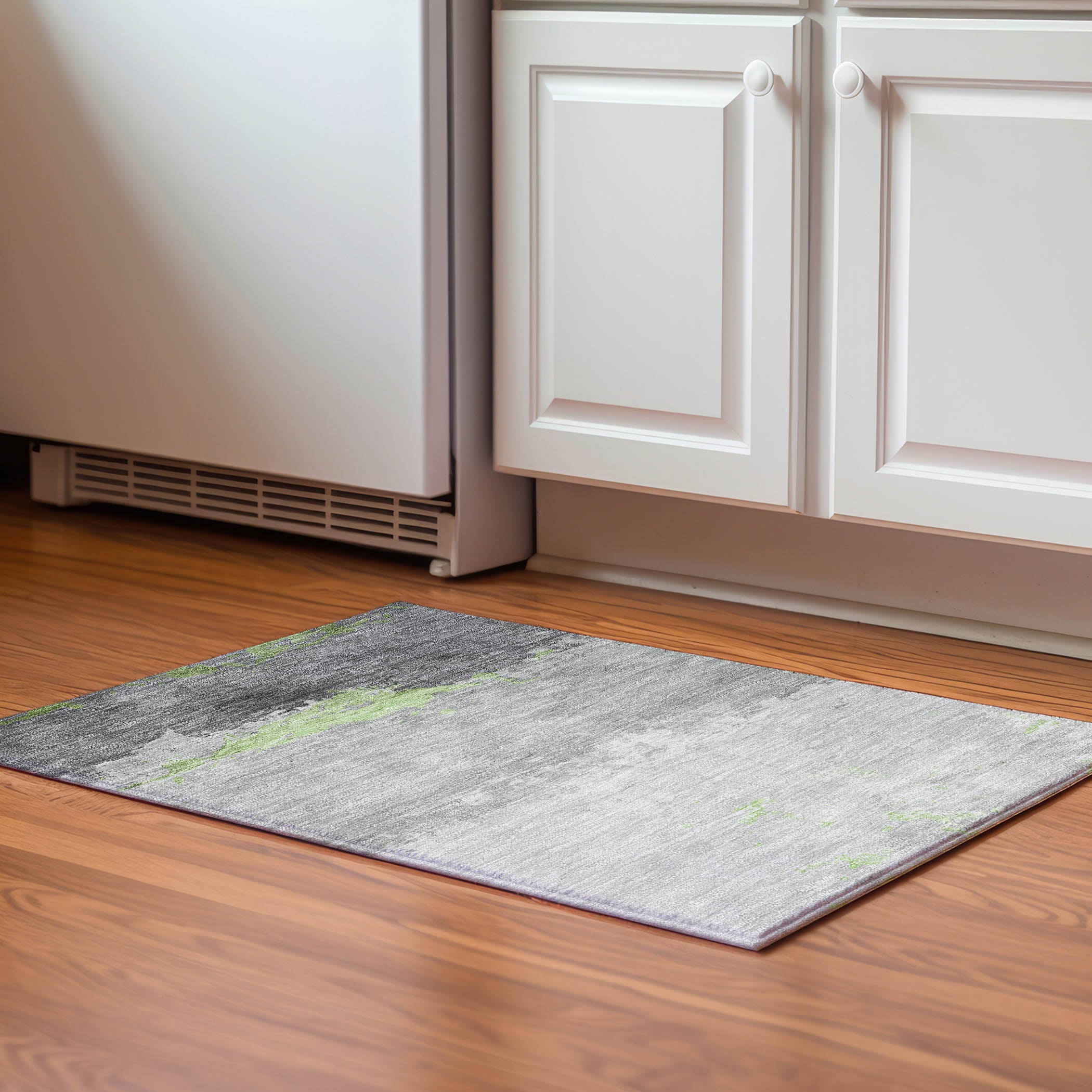 Zanzibar Machine Washable Transitional Aloe Green Rug 1'8" x 2'6" #shape_Rectangle
