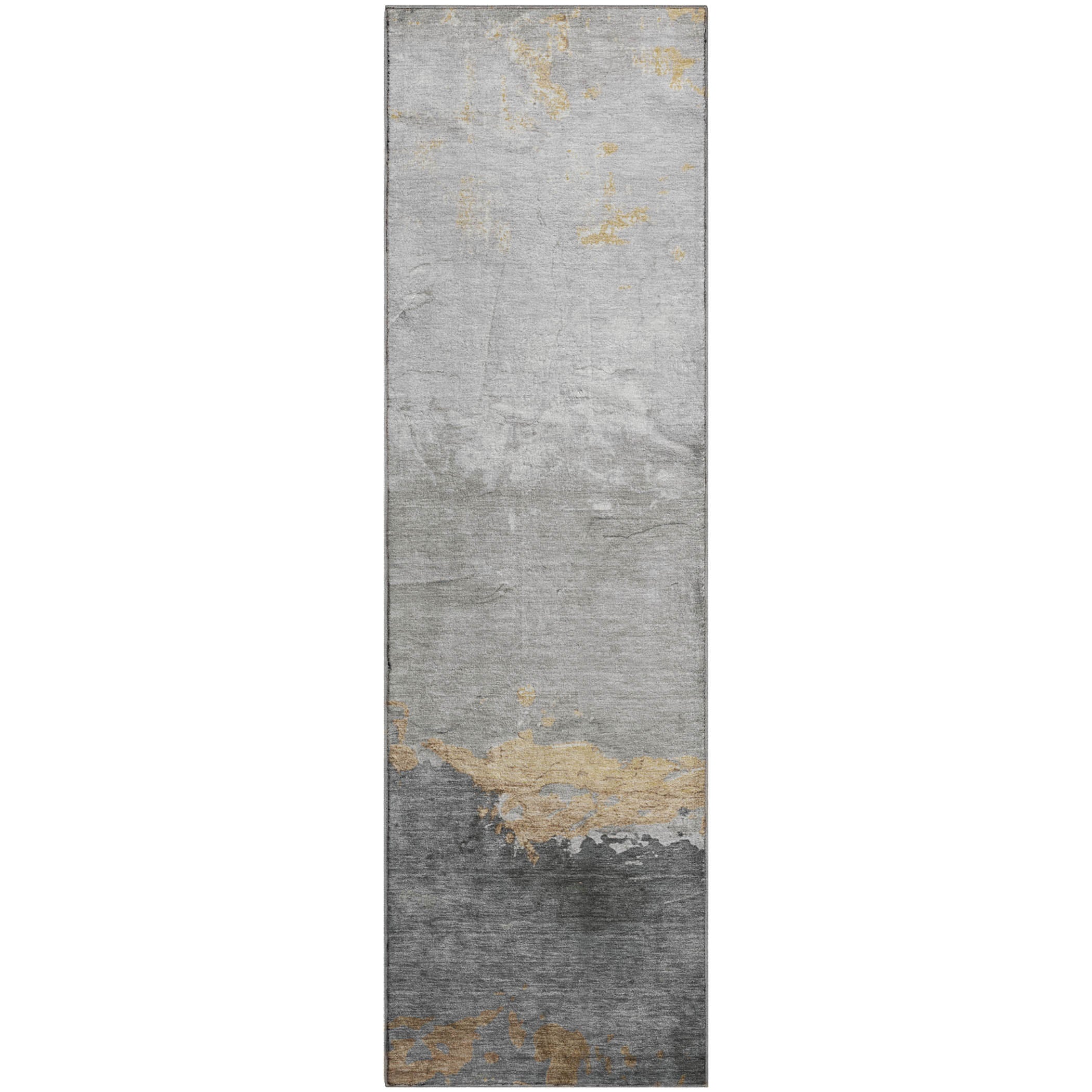 Zanzibar Machine Washable Transitional Gold Rug 2'3" x 7'6" #shape_Runner