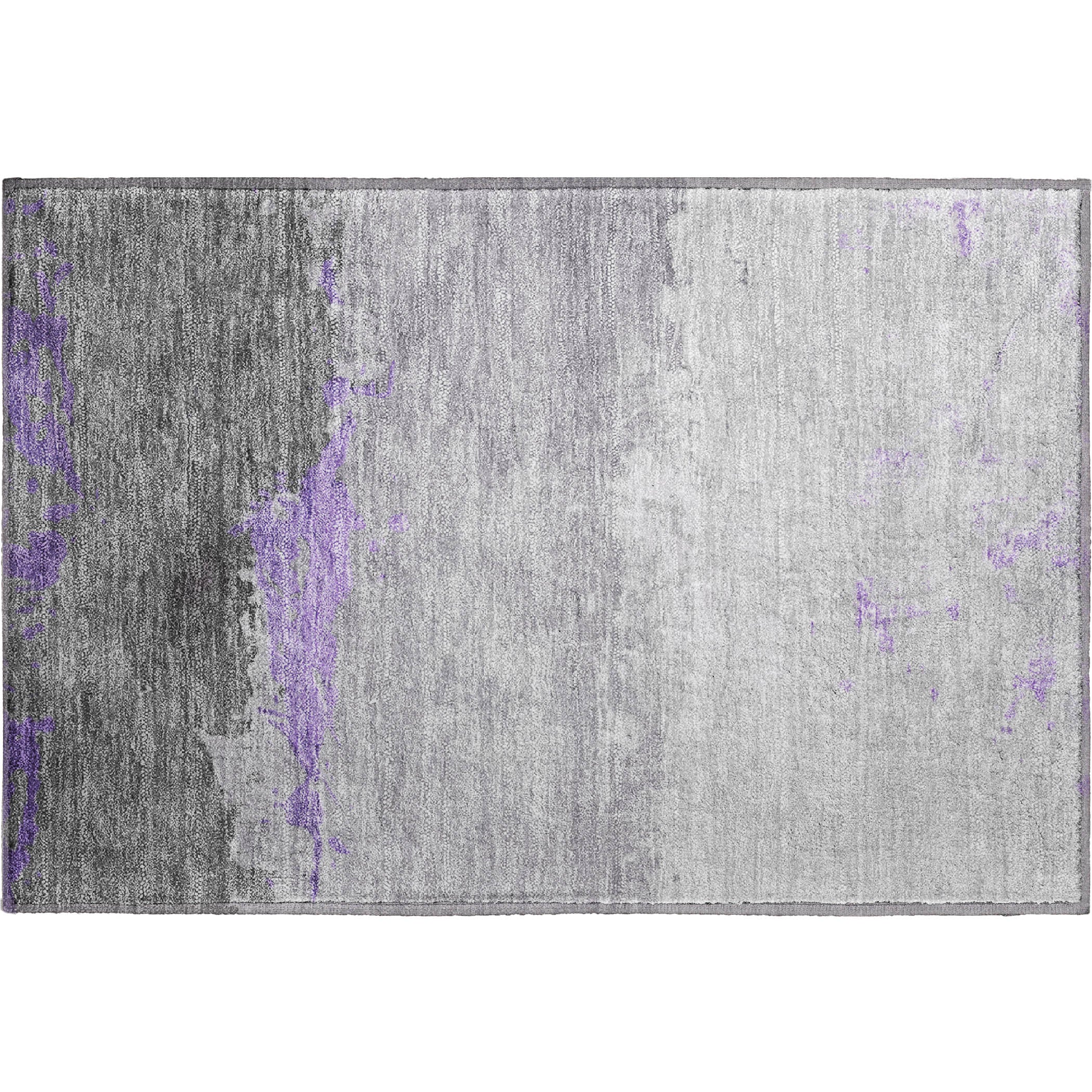 Zanzibar Machine Washable Transitional Purple Rug 1'8" x 2'6" #shape_Rectangle