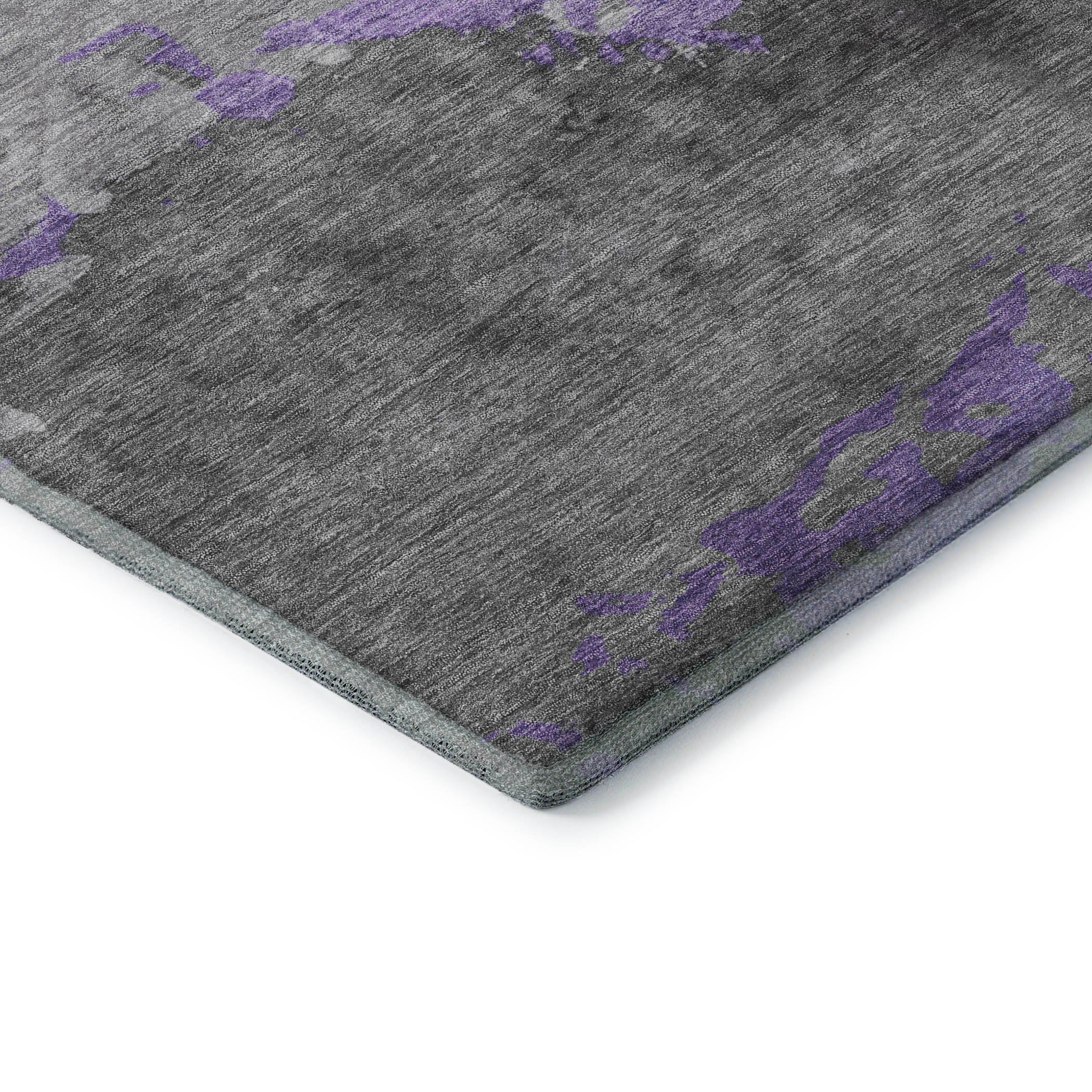 Zanzibar Machine Washable Transitional Purple Rug 1'8" x 2'6" #shape_Rectangle