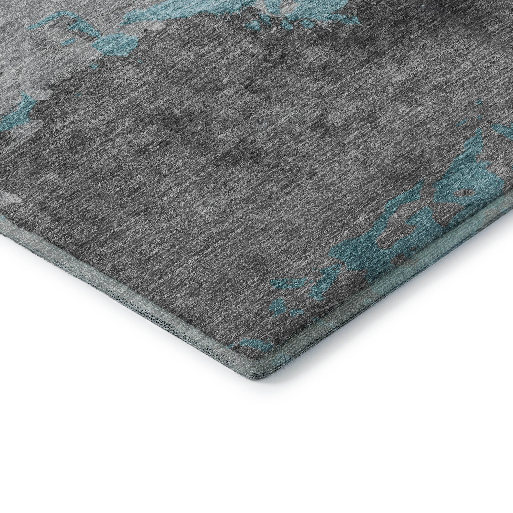 Zanzibar Machine Washable Transitional Teal Rug 1'8" x 2'6" #shape_Rectangle