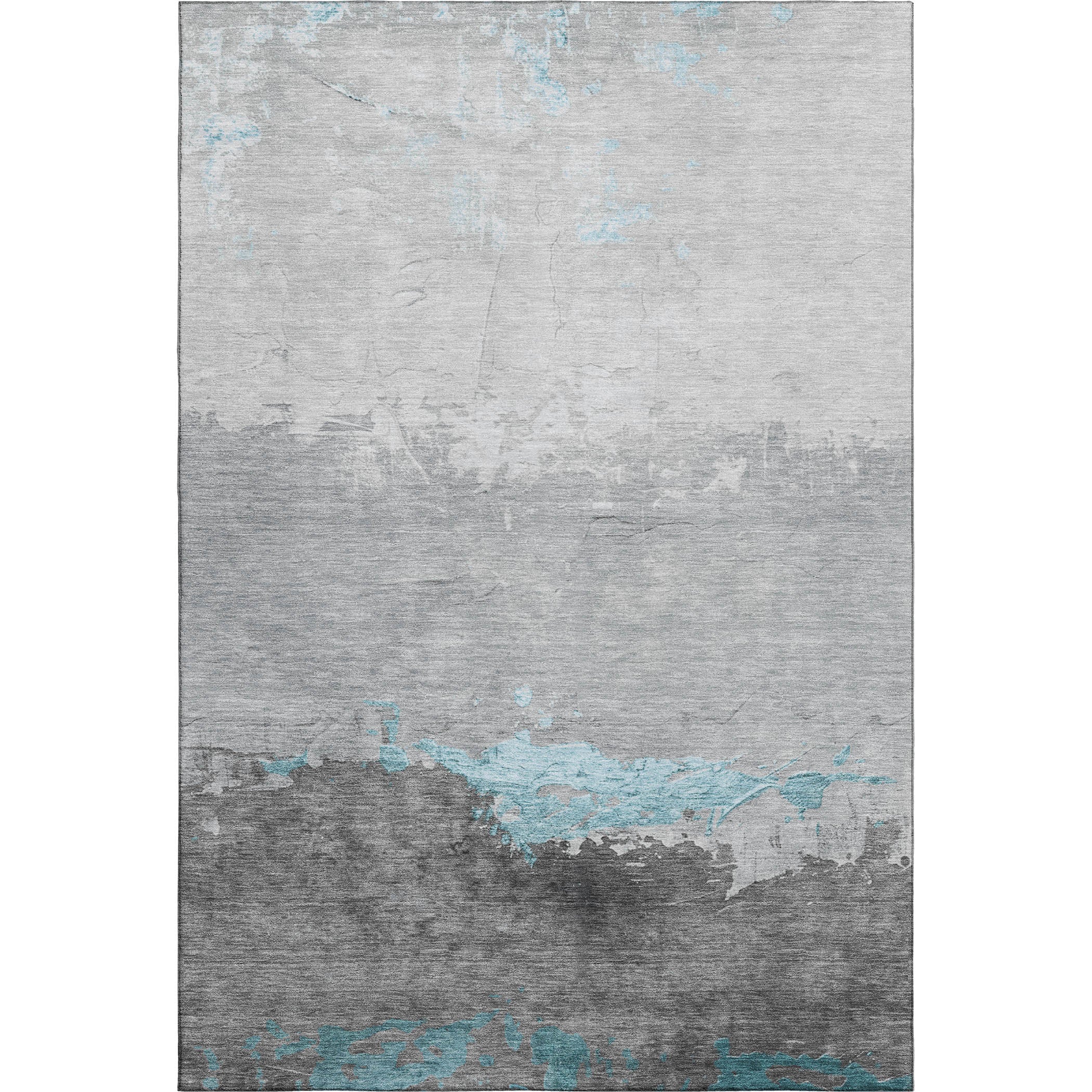 Zanzibar Machine Washable Transitional Teal Rug 2'6" x 3'10" #shape_Rectangle