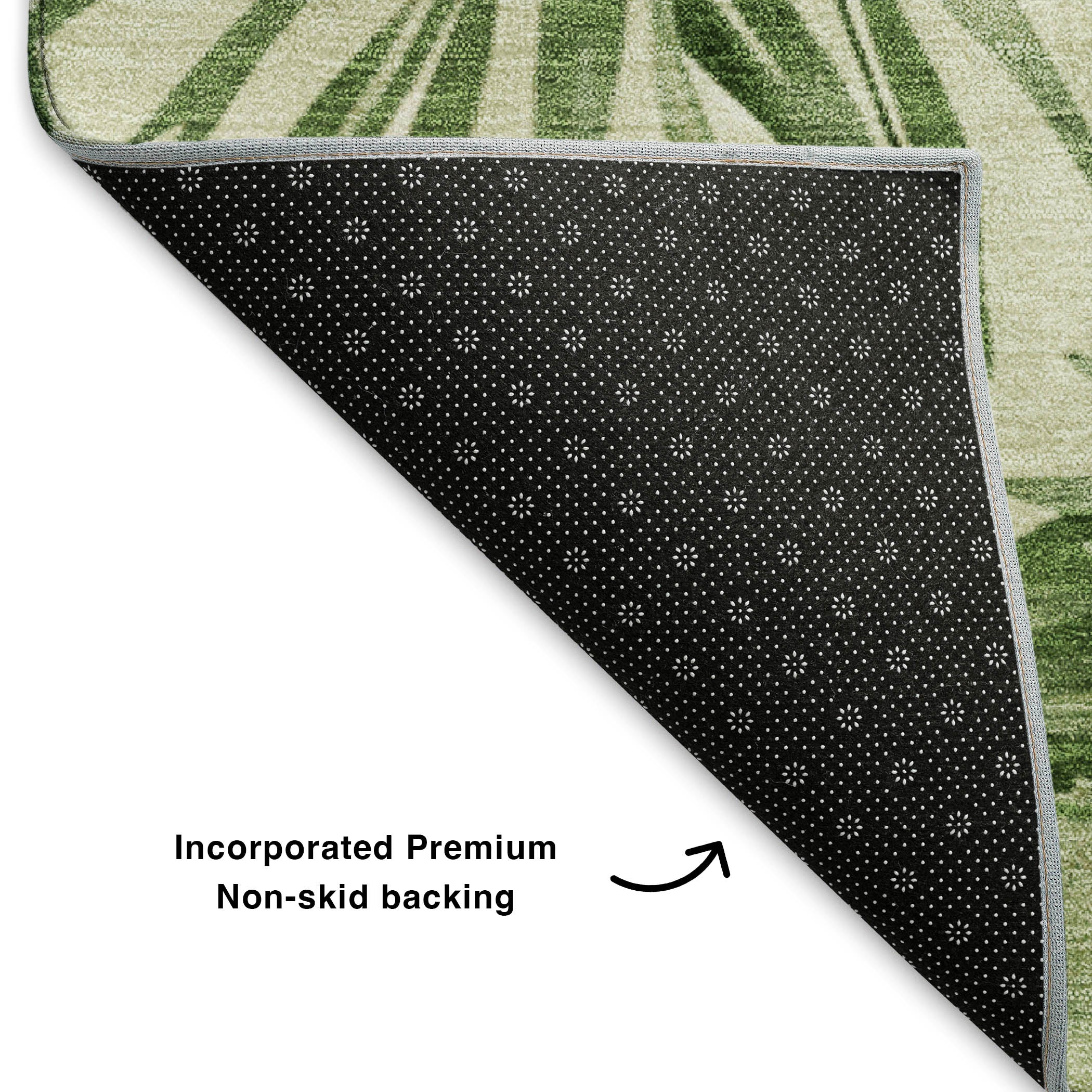 Florence Machine Washable Transitional Aloe Green Rug 1'8" x 2'6" #shape_Rectangle