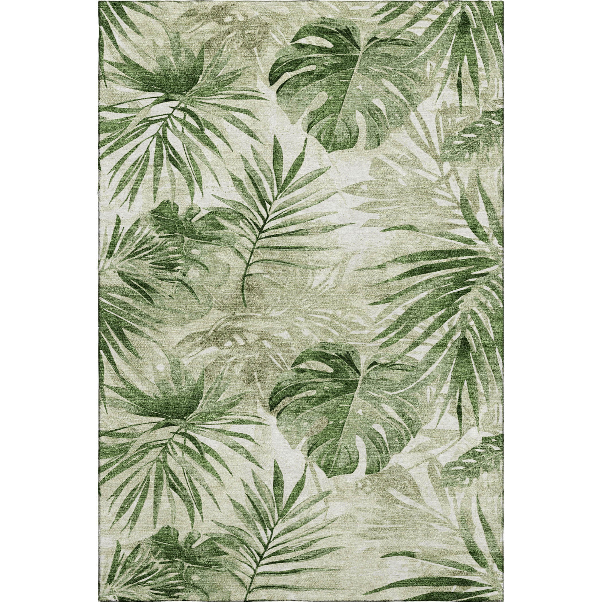 Florence Machine Washable Transitional Aloe Green Rug 2'6" x 3'10" #shape_Rectangle