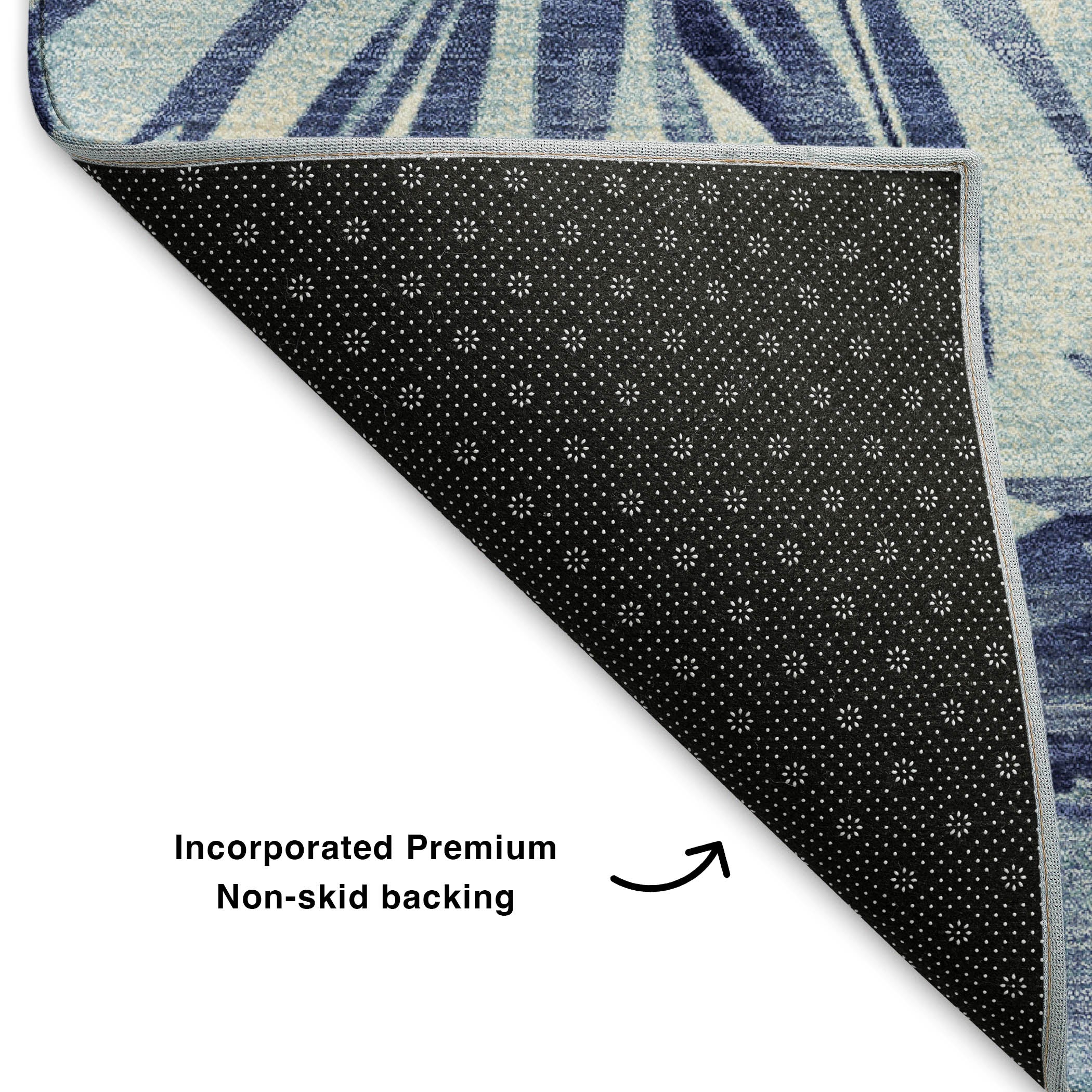 Florence Machine Washable Transitional Blue Rug 1'8" x 2'6" #shape_Rectangle