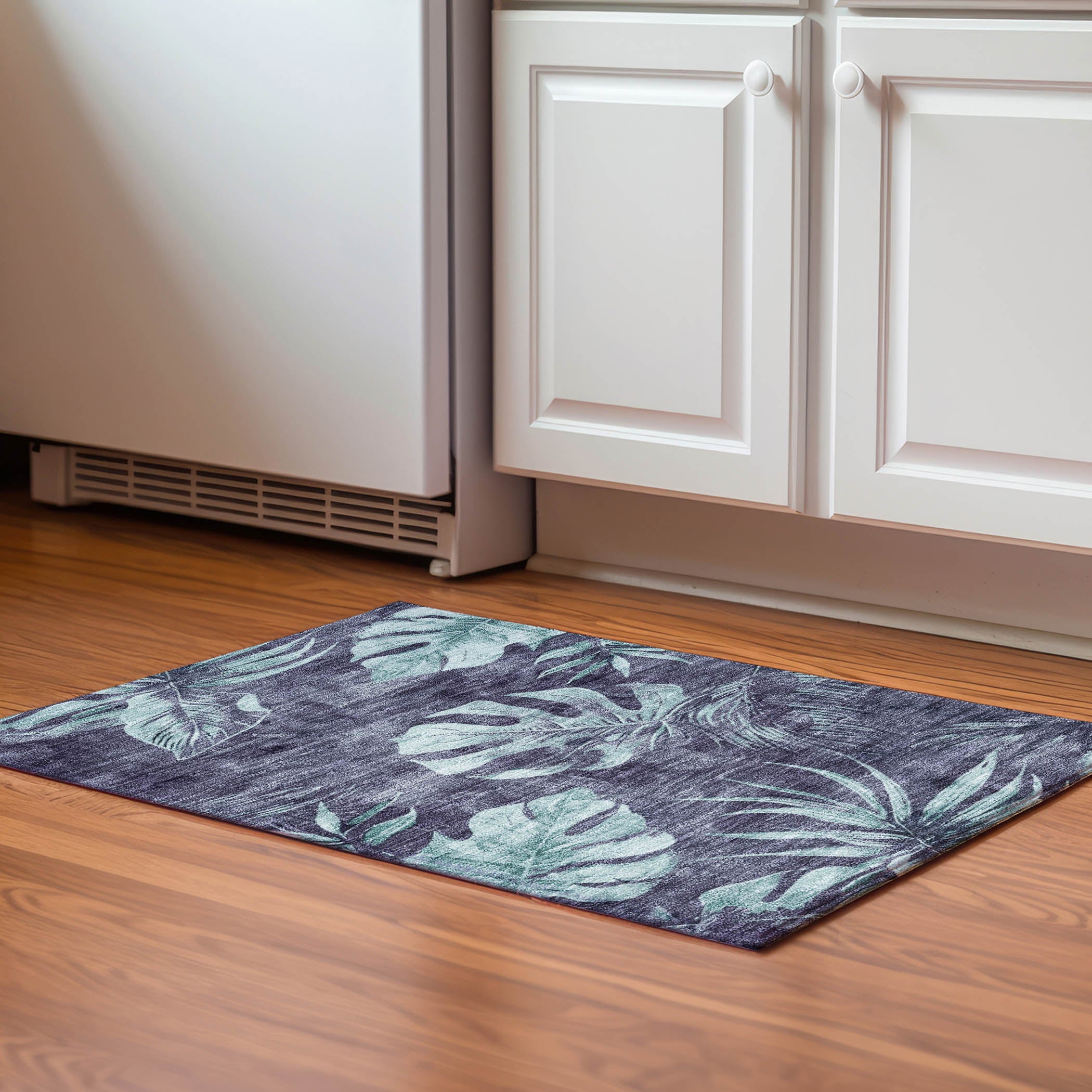 Tbilisi Machine Washable Transitional Blue Rug 1'8" x 2'6" #shape_Rectangle