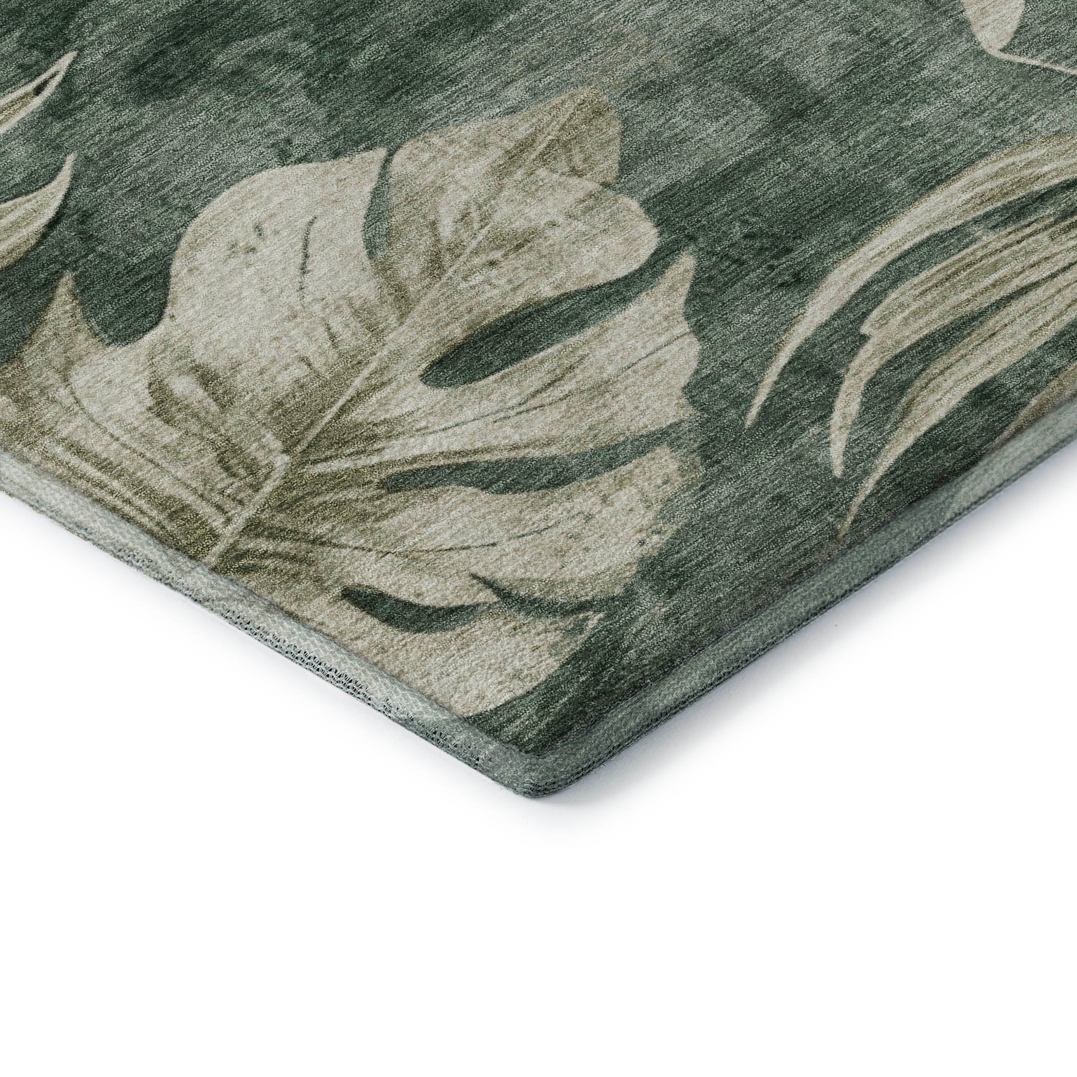 Tbilisi Machine Washable Transitional Fern Green Rug 1'8" x 2'6" #shape_Rectangle