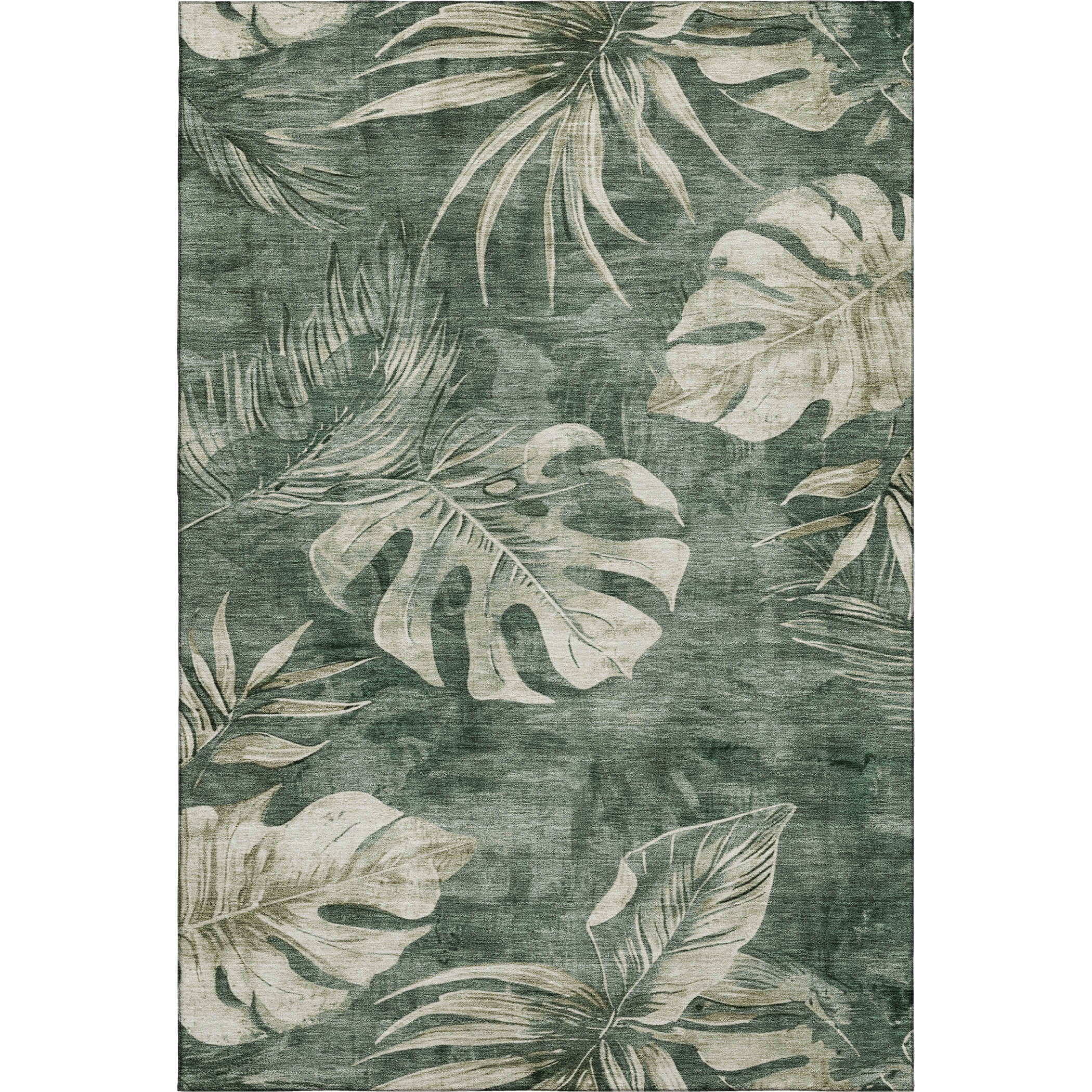 Tbilisi Machine Washable Transitional Fern Green Rug 2'6" x 3'10" #shape_Rectangle