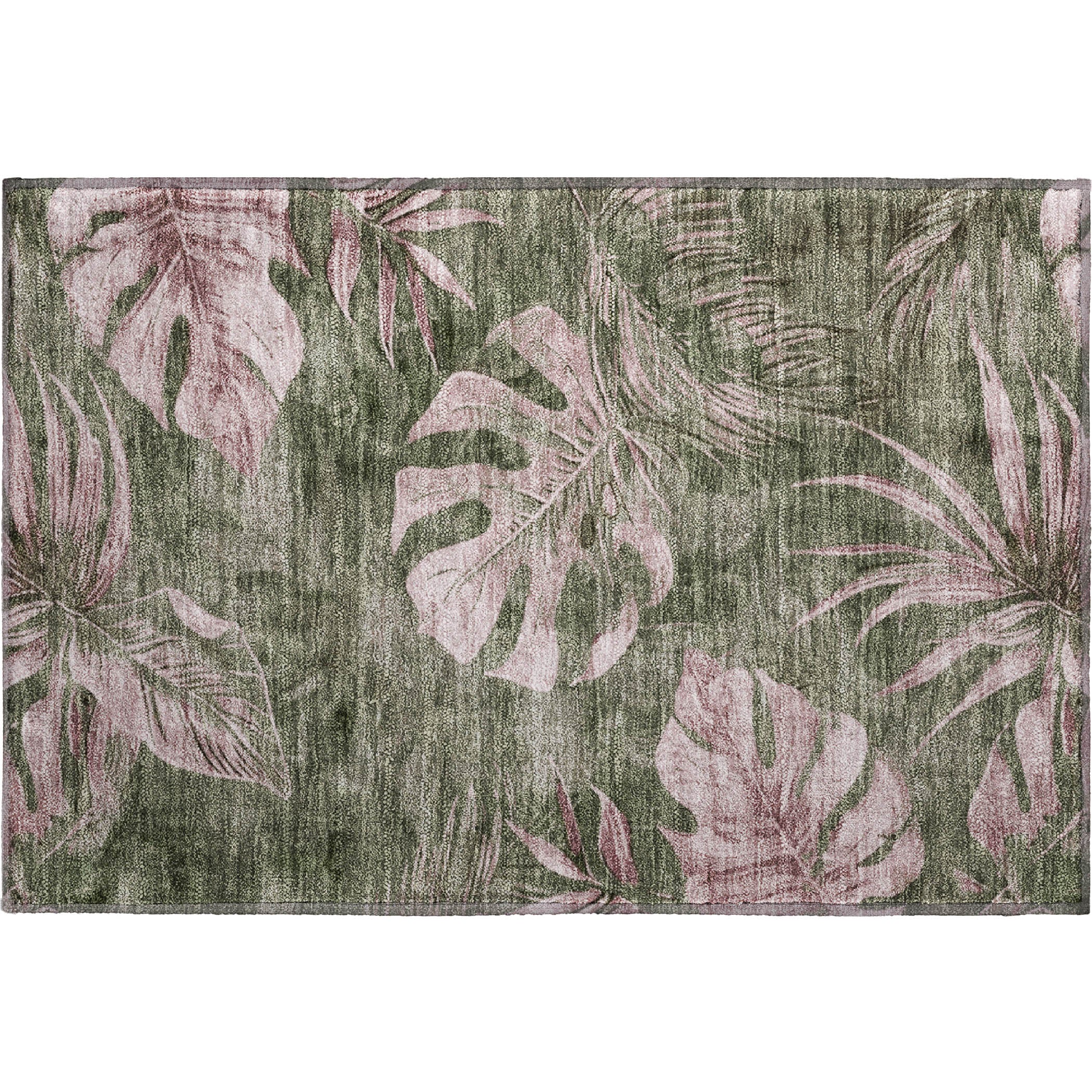 Tbilisi Machine Washable Transitional Olive Green Rug 1'8" x 2'6" #shape_Rectangle