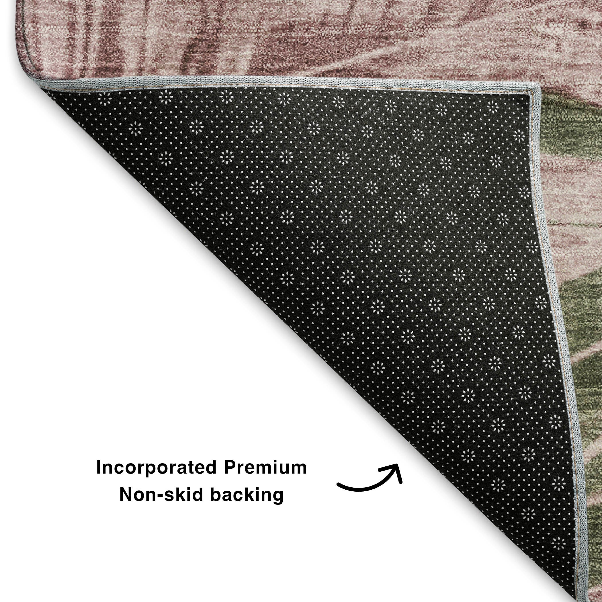 Tbilisi Machine Washable Transitional Olive Green Rug 1'8" x 2'6" #shape_Rectangle
