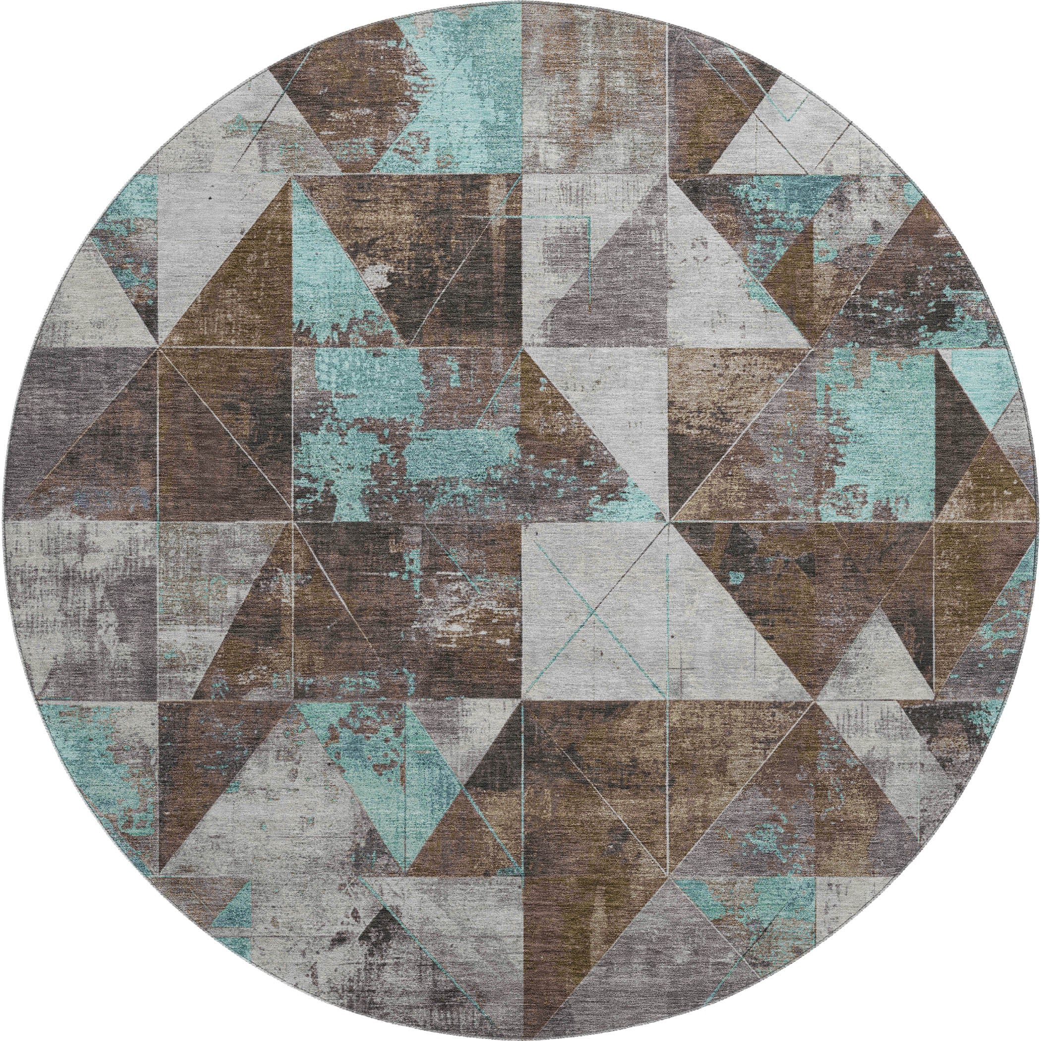 Lucerne Machine Washable Transitional Chocolate Brown Rug 8' x 8' #shape_Round