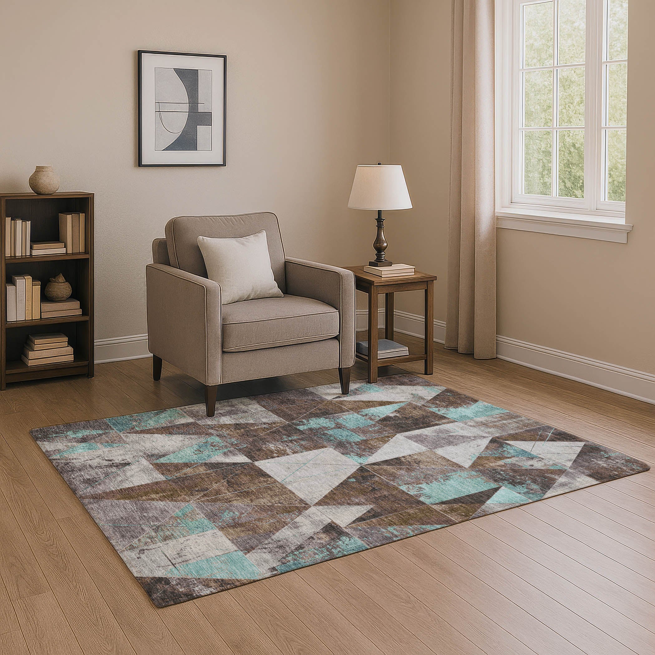 Lucerne Machine Washable Transitional Chocolate Brown Rug 2'6" x 3'10" #shape_Rectangle