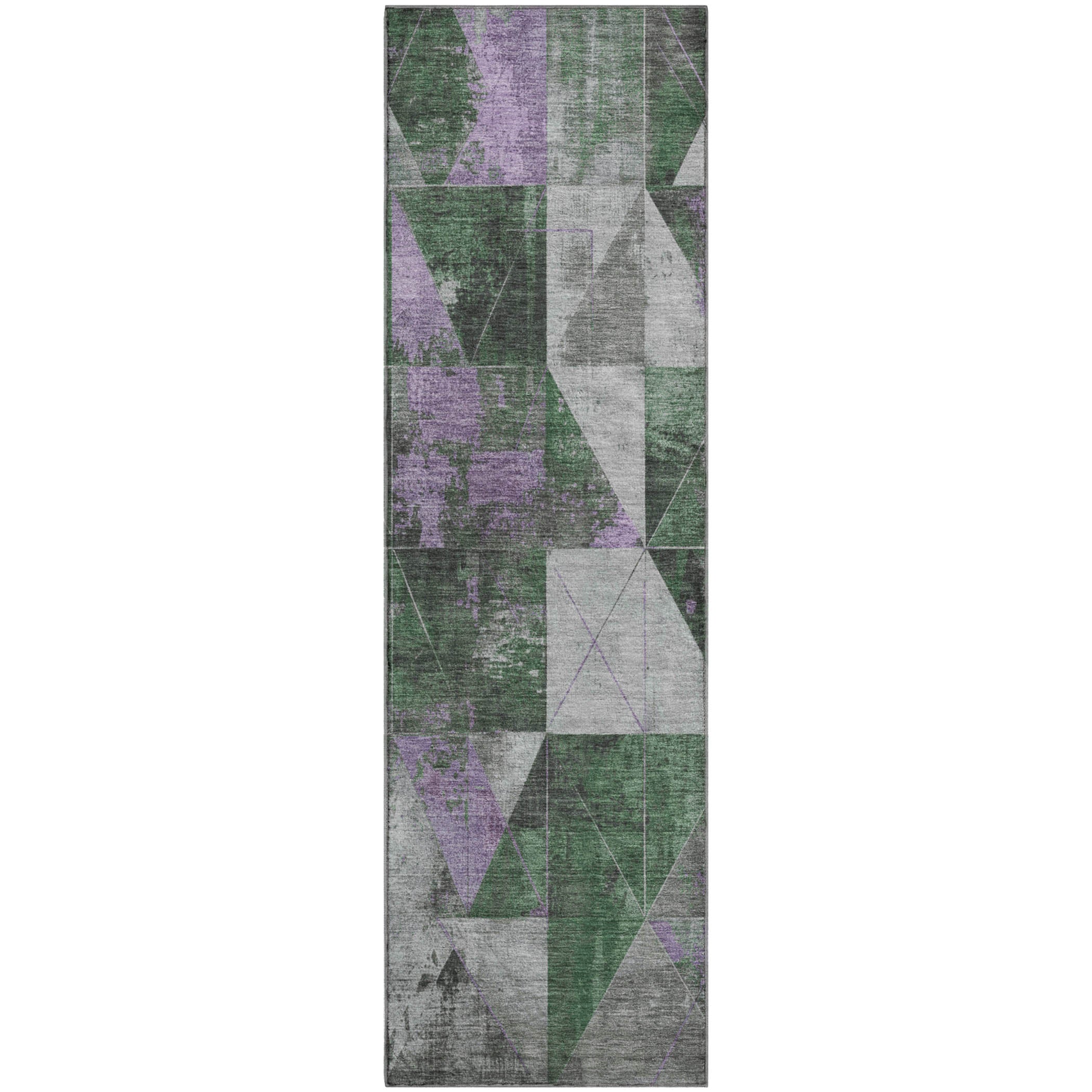 Lucerne Machine Washable Transitional Emerald Green Rug 2'3" x 7'6" #shape_Runner