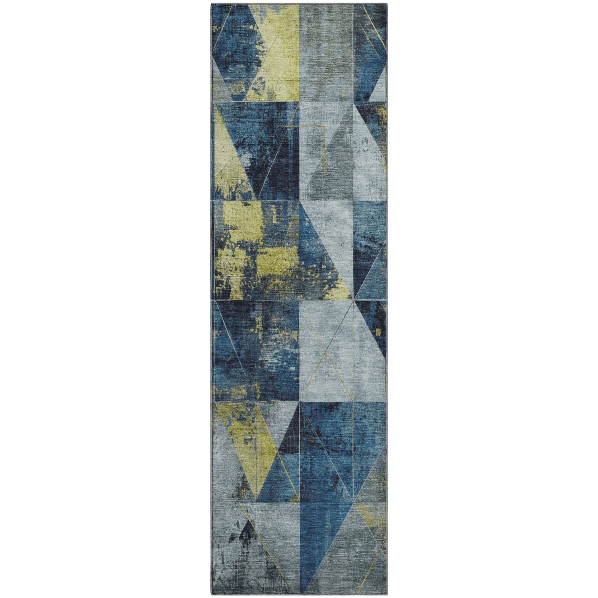 Lucerne Machine Washable Transitional Navy Blue Rug 2'3" x 7'6" #shape_Runner