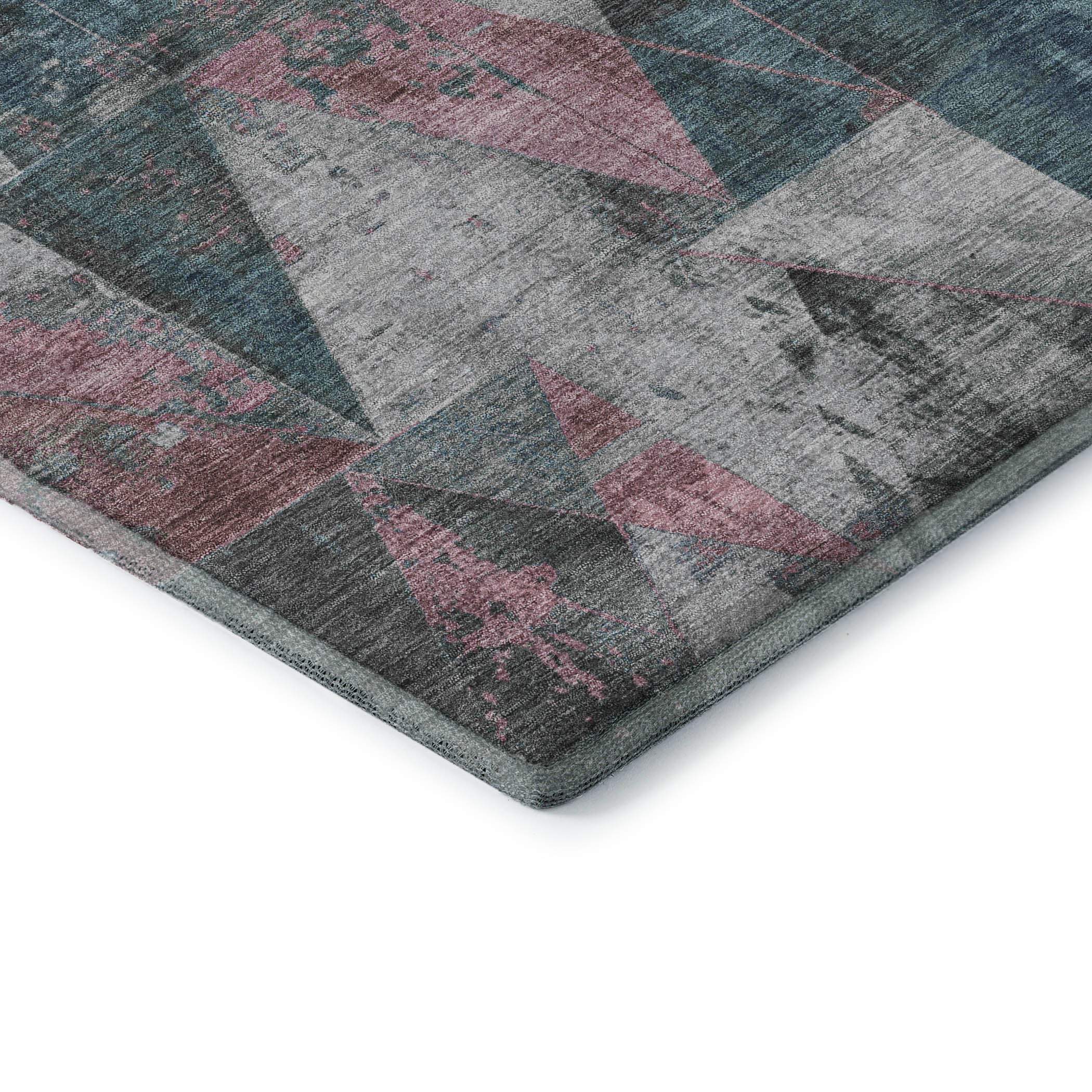 Lucerne Machine Washable Transitional Seafoam Blue Rug 1'8" x 2'6" #shape_Rectangle
