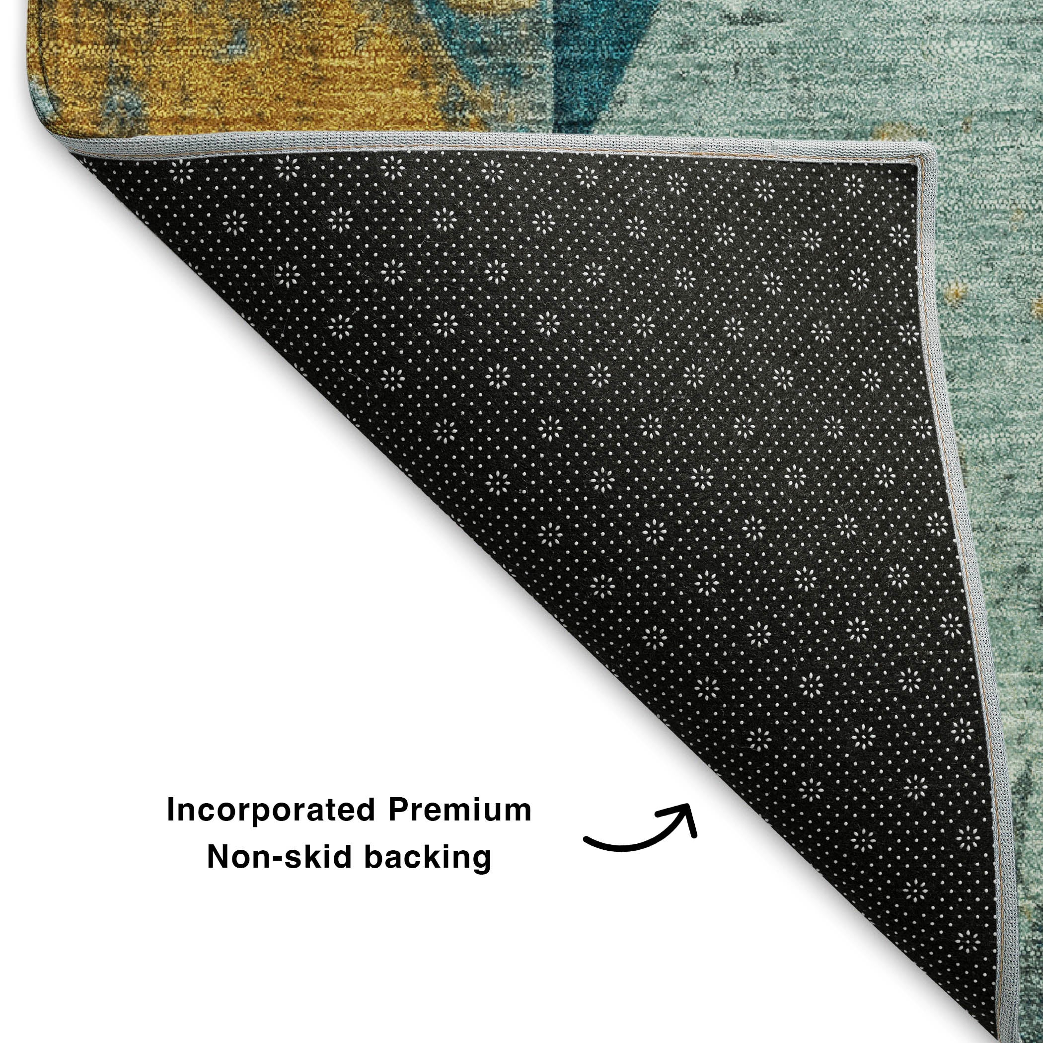 Lucerne Machine Washable Transitional Teal Rug 1'8" x 2'6" #shape_Rectangle