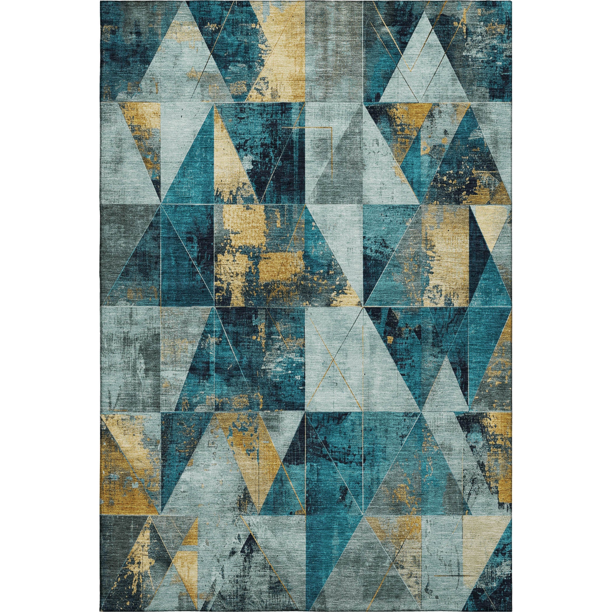 Lucerne Machine Washable Transitional Teal Rug 2'6" x 3'10" #shape_Rectangle