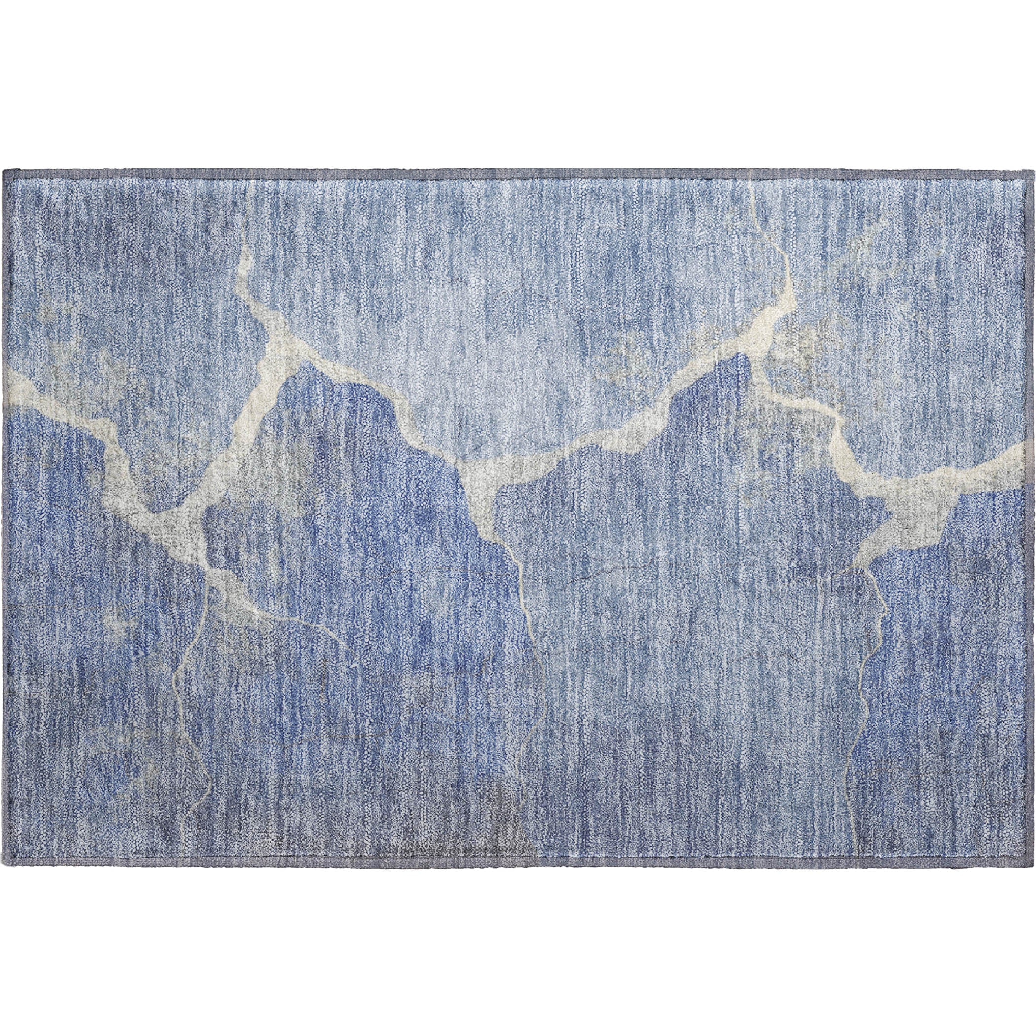 Hoi An Machine Washable Transitional Denim Blue Rug 1'8" x 2'6" #shape_Rectangle