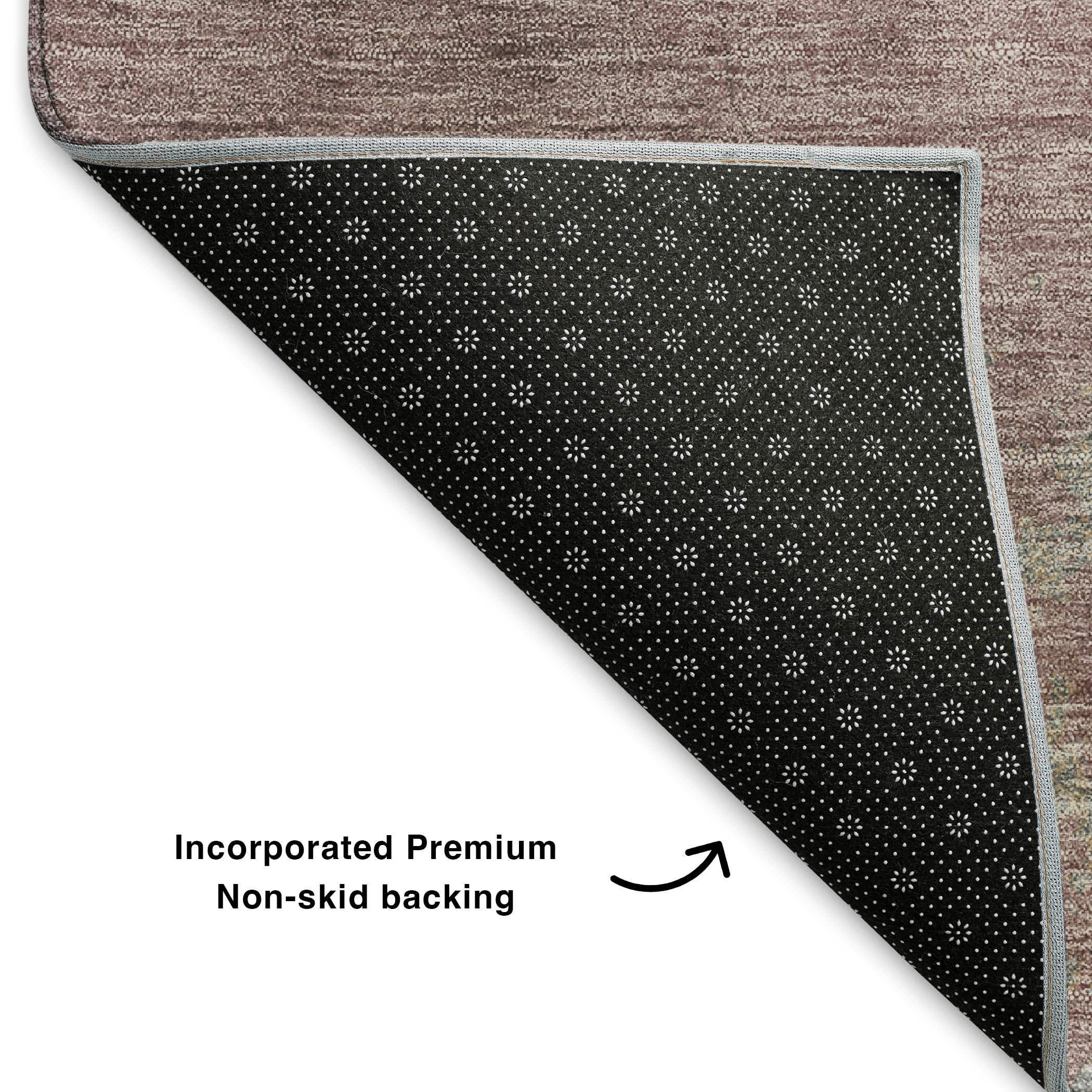 Hoi An Machine Washable Transitional Mauve Pink Rug 1'8" x 2'6" #shape_Rectangle