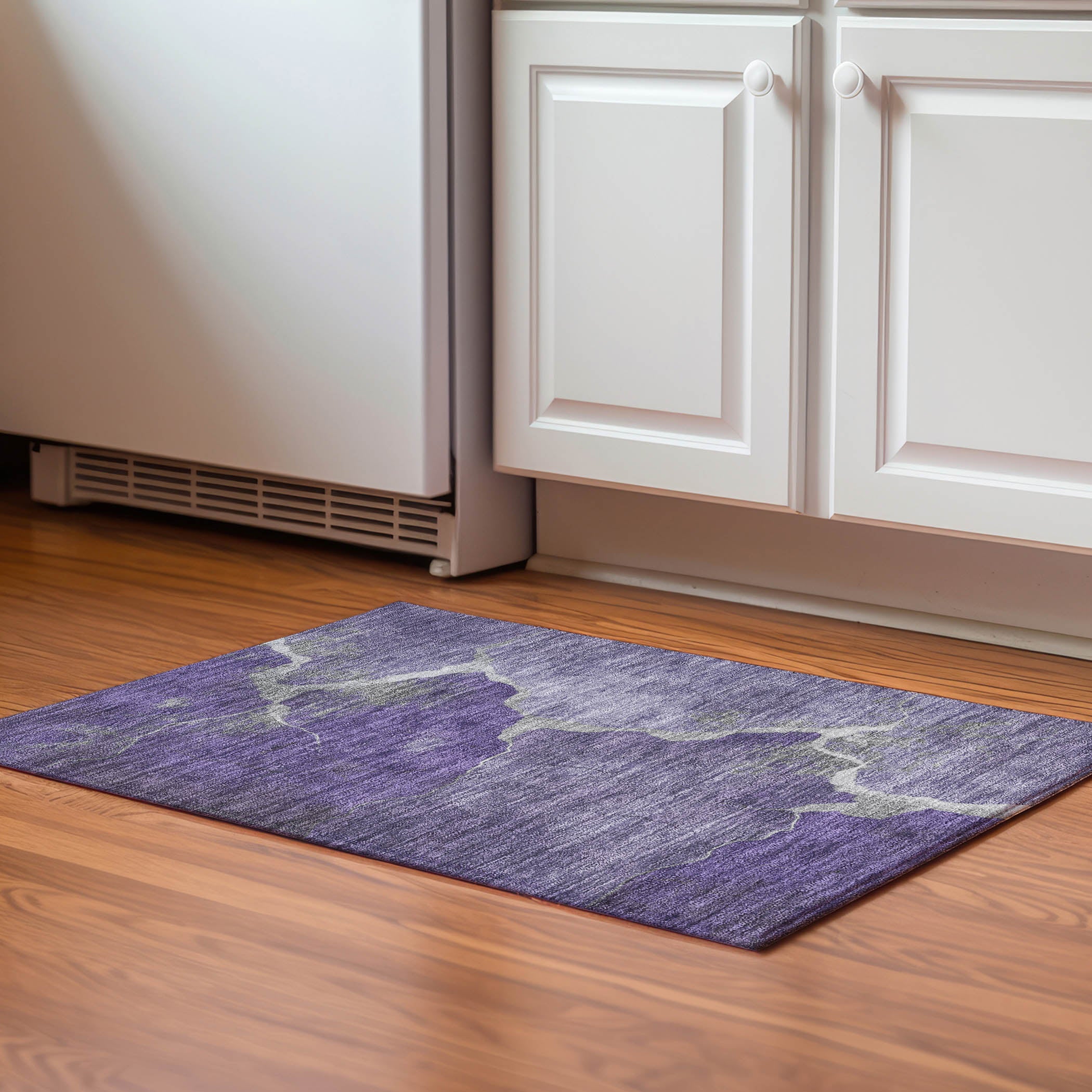 Hoi An Machine Washable Transitional Purple Rug 1'8" x 2'6" #shape_Rectangle