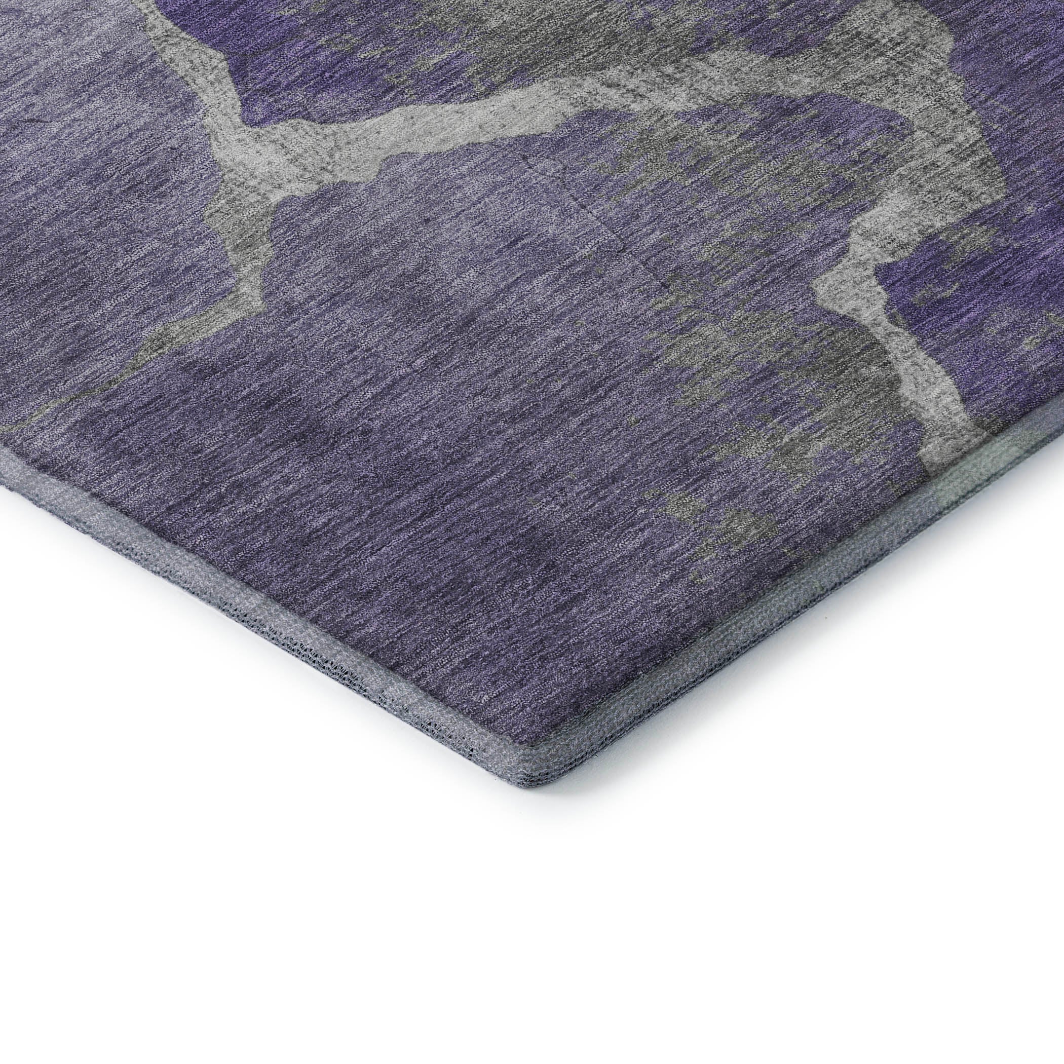 Hoi An Machine Washable Transitional Purple Rug 1'8" x 2'6" #shape_Rectangle
