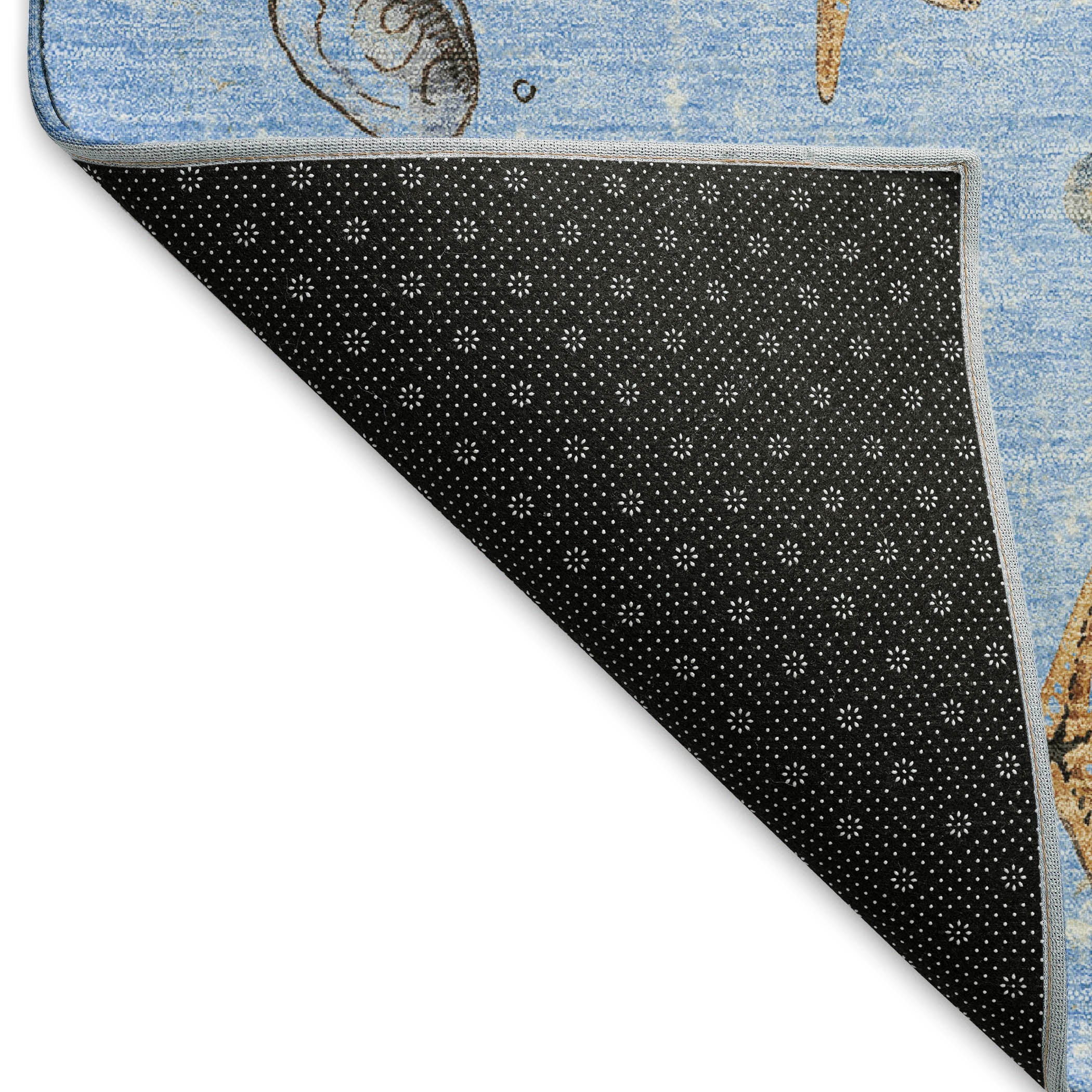 Florence Machine Washable Coastal Blue Rug 1'8" x 2'6" #shape_Rectangle