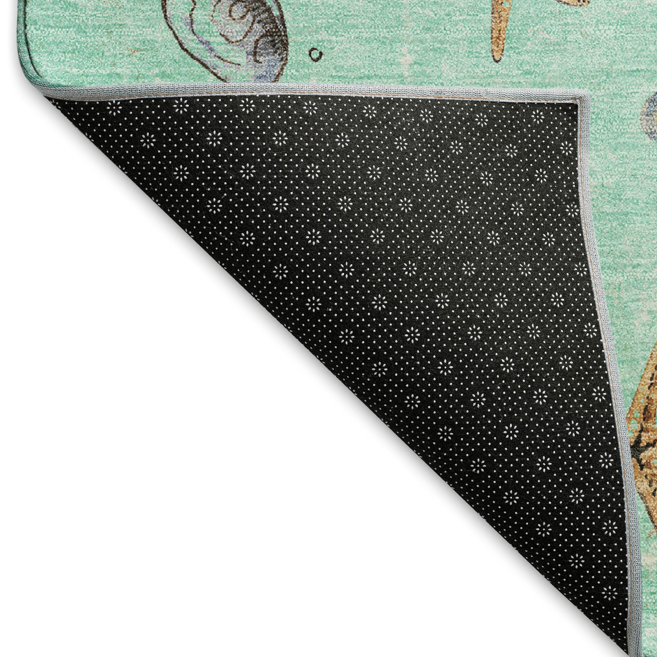 Florence Machine Washable Coastal Green Rug 1'8" x 2'6" #shape_Rectangle