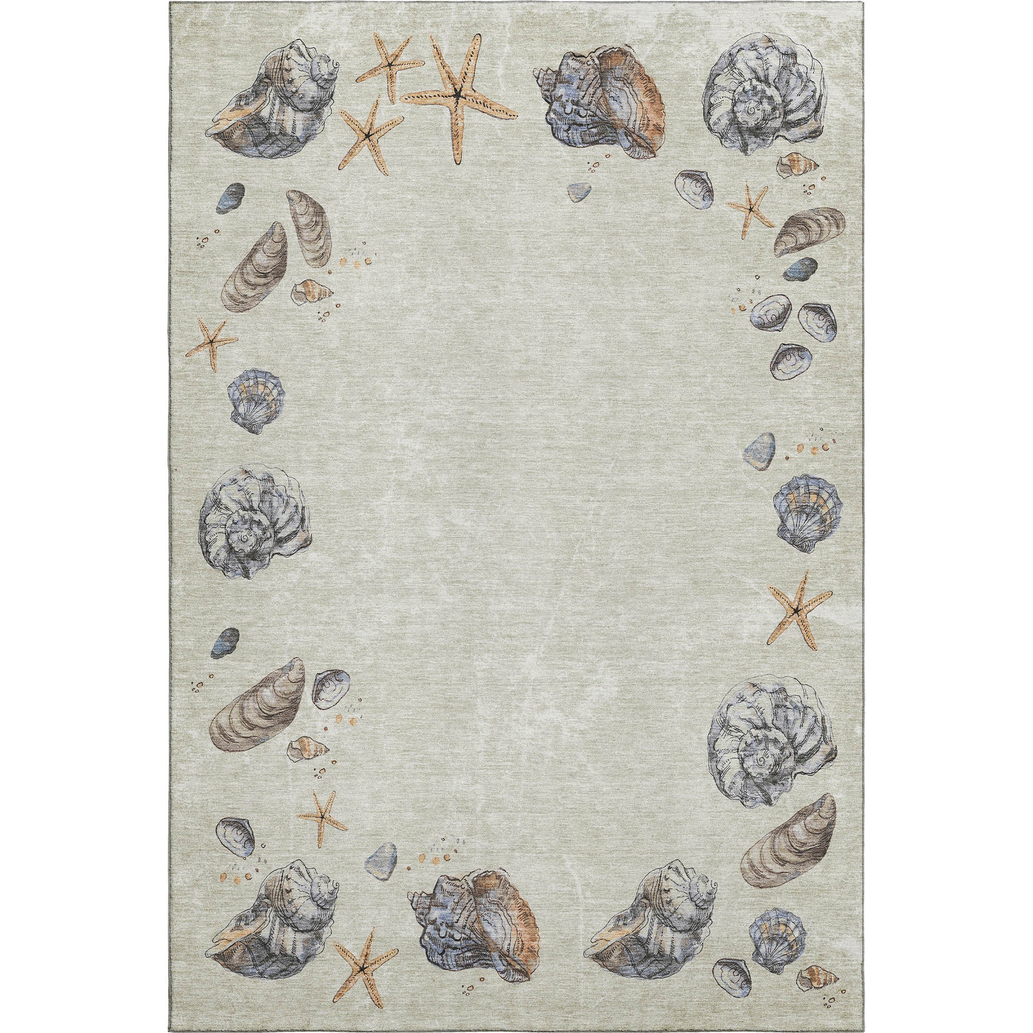 Florence Machine Washable Coastal Oyster Ivory Rug 2'6" x 3'10" #shape_Rectangle
