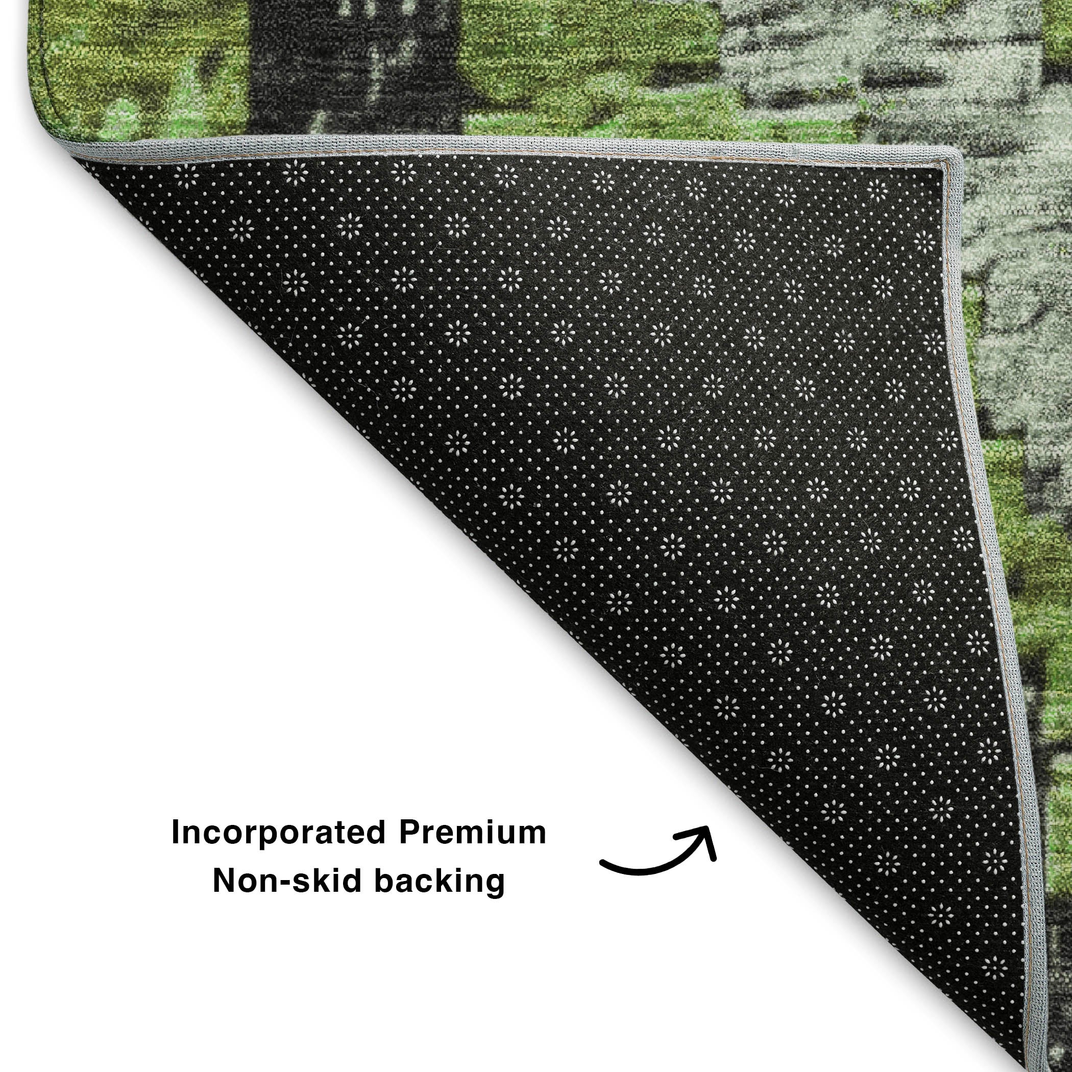 Porto Machine Washable Transitional Aloe Green Rug 1'8" x 2'6" #shape_Rectangle