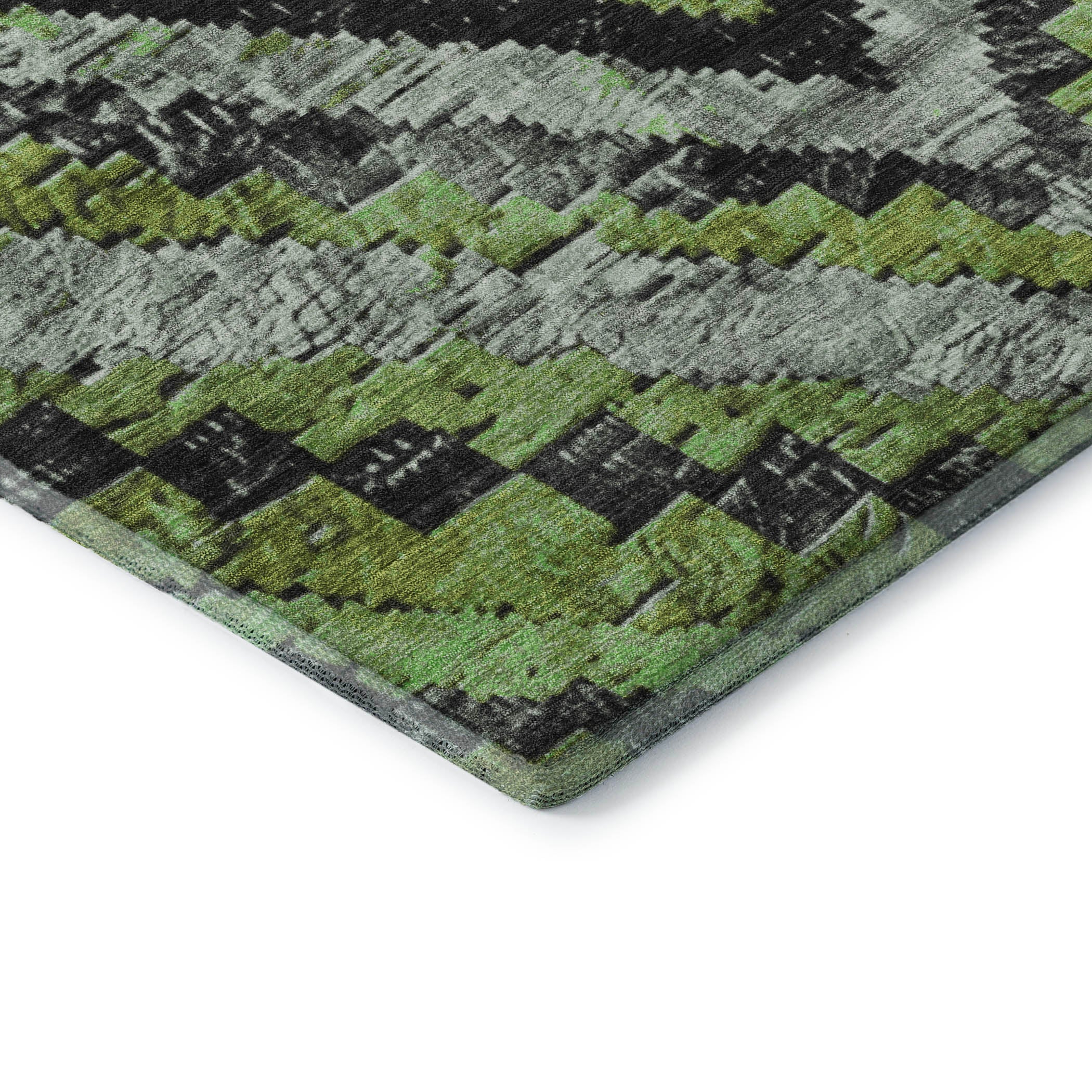 Porto Machine Washable Transitional Aloe Green Rug 1'8" x 2'6" #shape_Rectangle