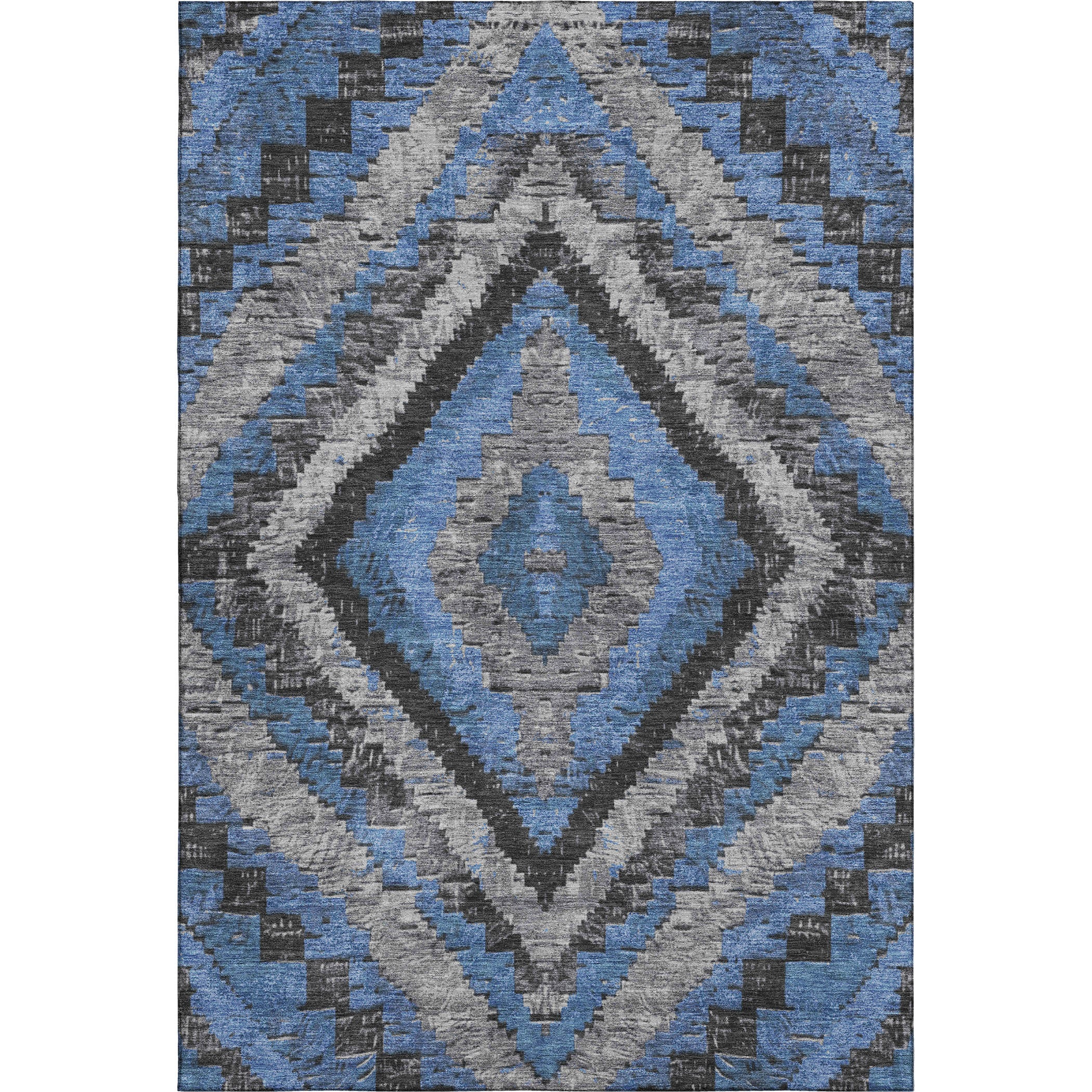 Porto Machine Washable Transitional Blue Rug 2'6" x 3'10" #shape_Rectangle