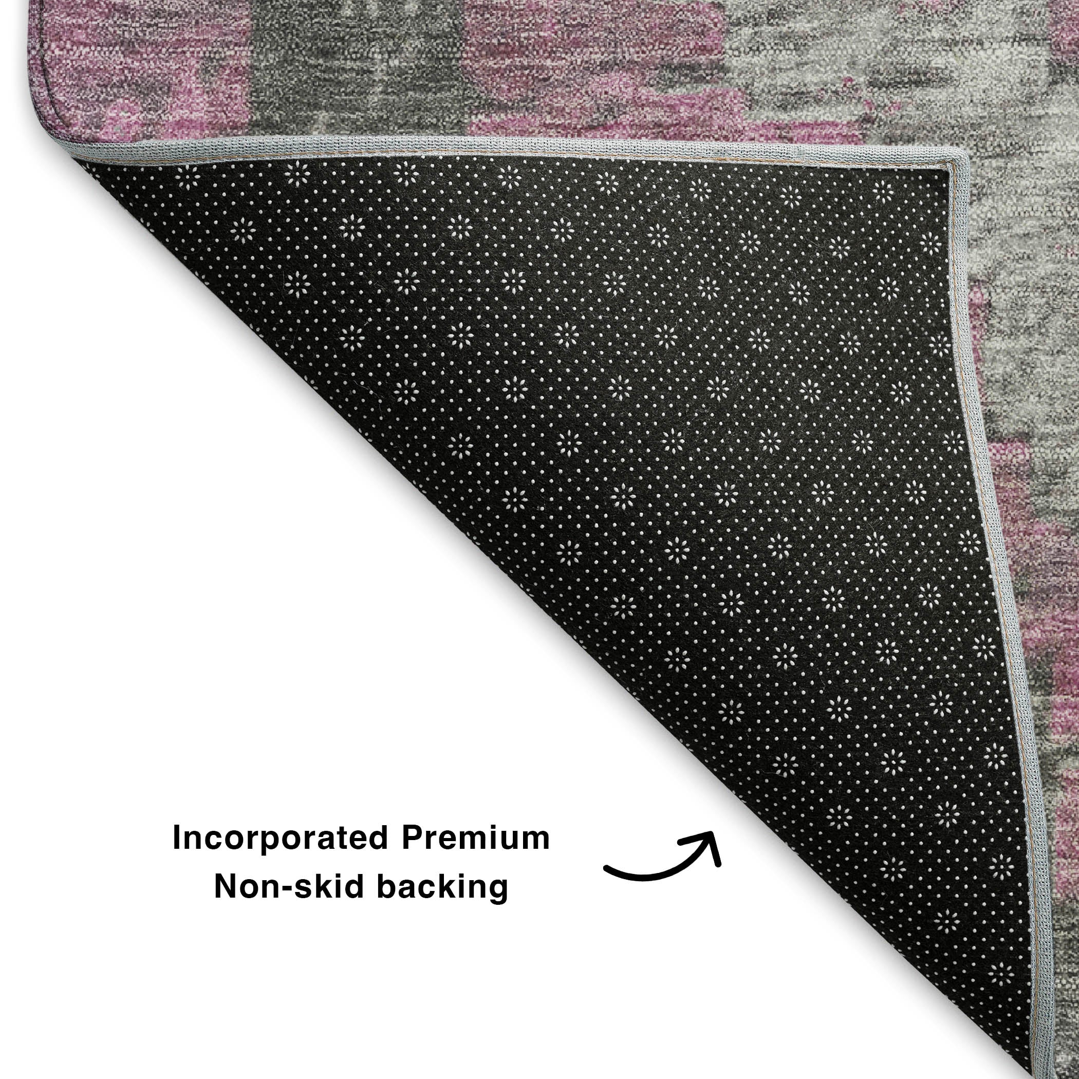 Porto Machine Washable Transitional Blush Pink Rug 1'8" x 2'6" #shape_Rectangle