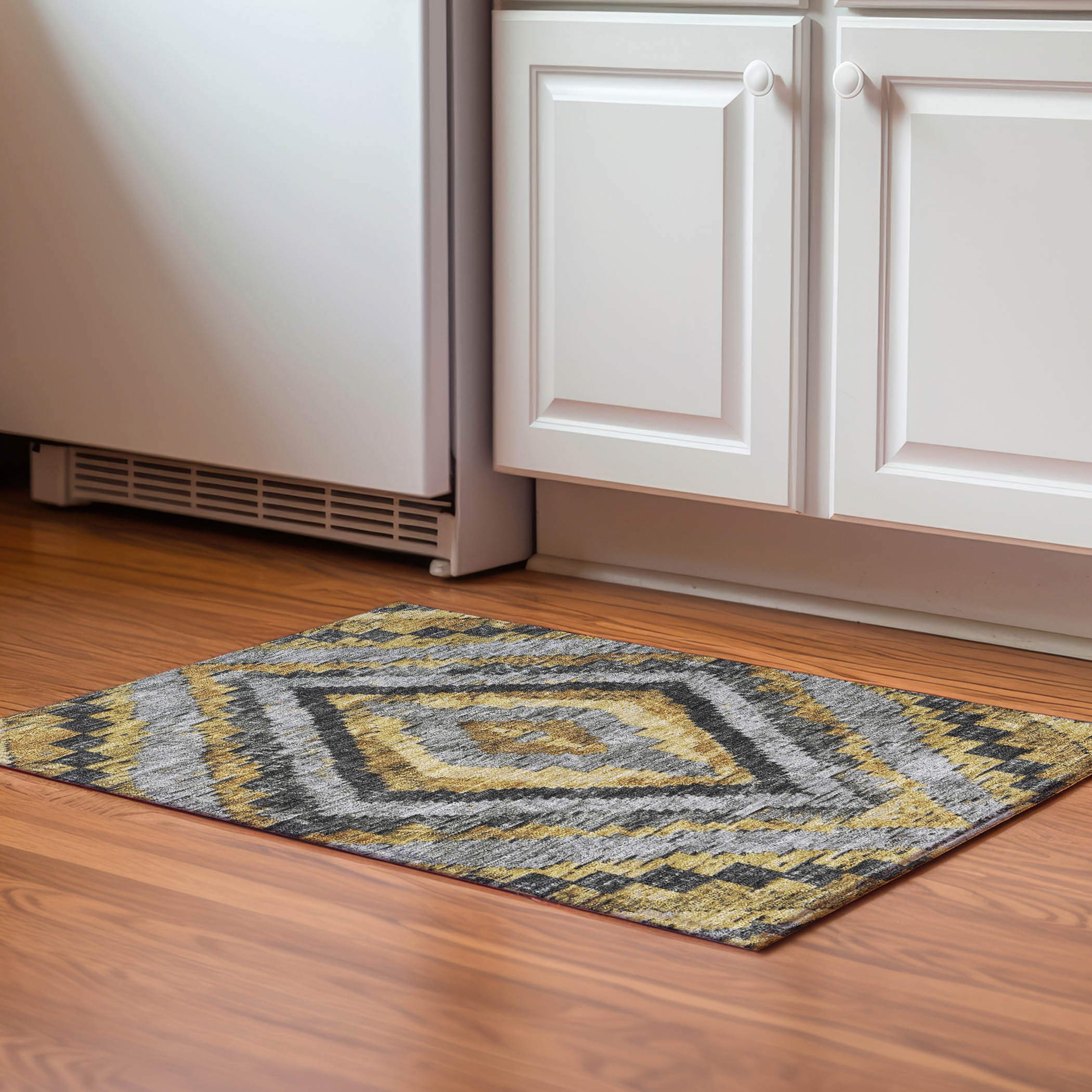 Porto Machine Washable Transitional Gold Rug 1'8" x 2'6" #shape_Rectangle