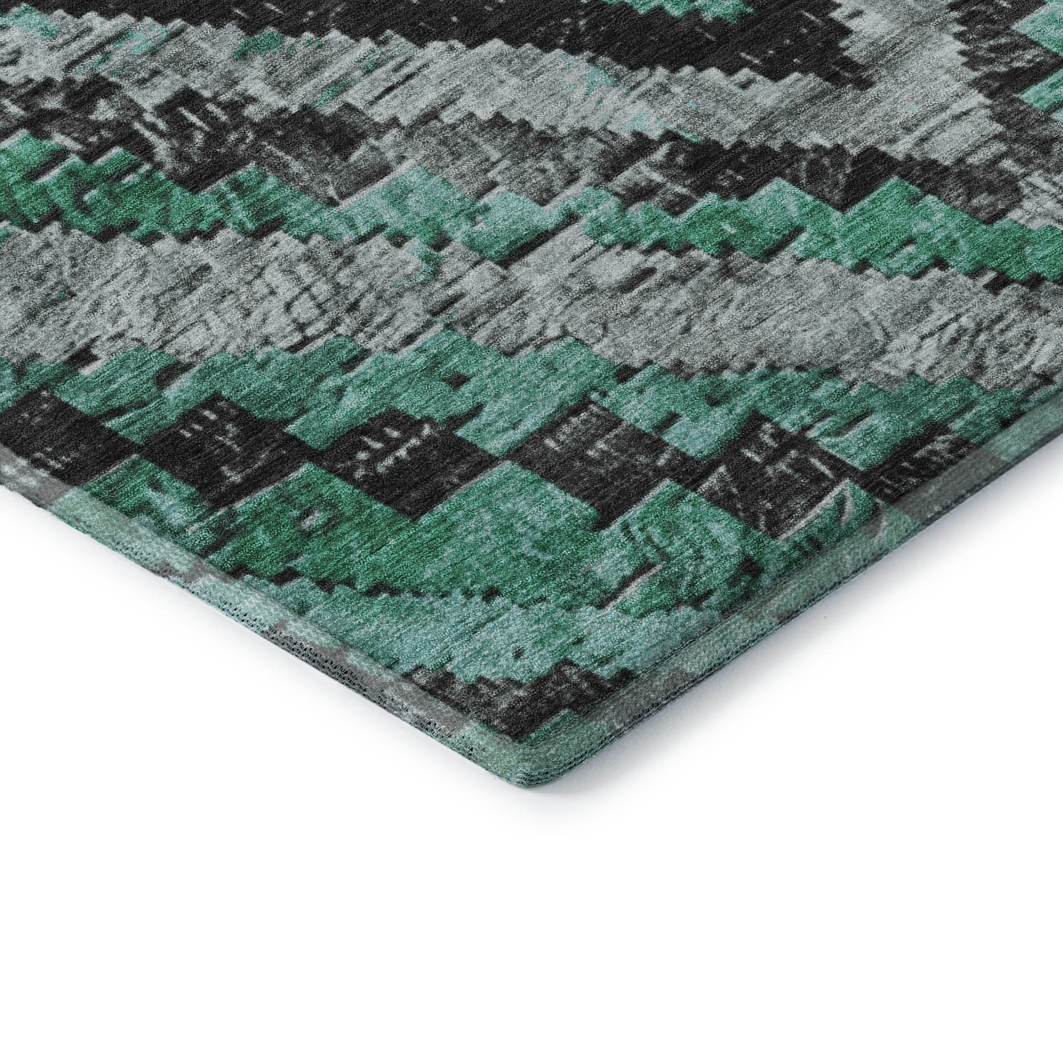 Porto Machine Washable Transitional Seafoam Blue Rug 1'8" x 2'6" #shape_Rectangle