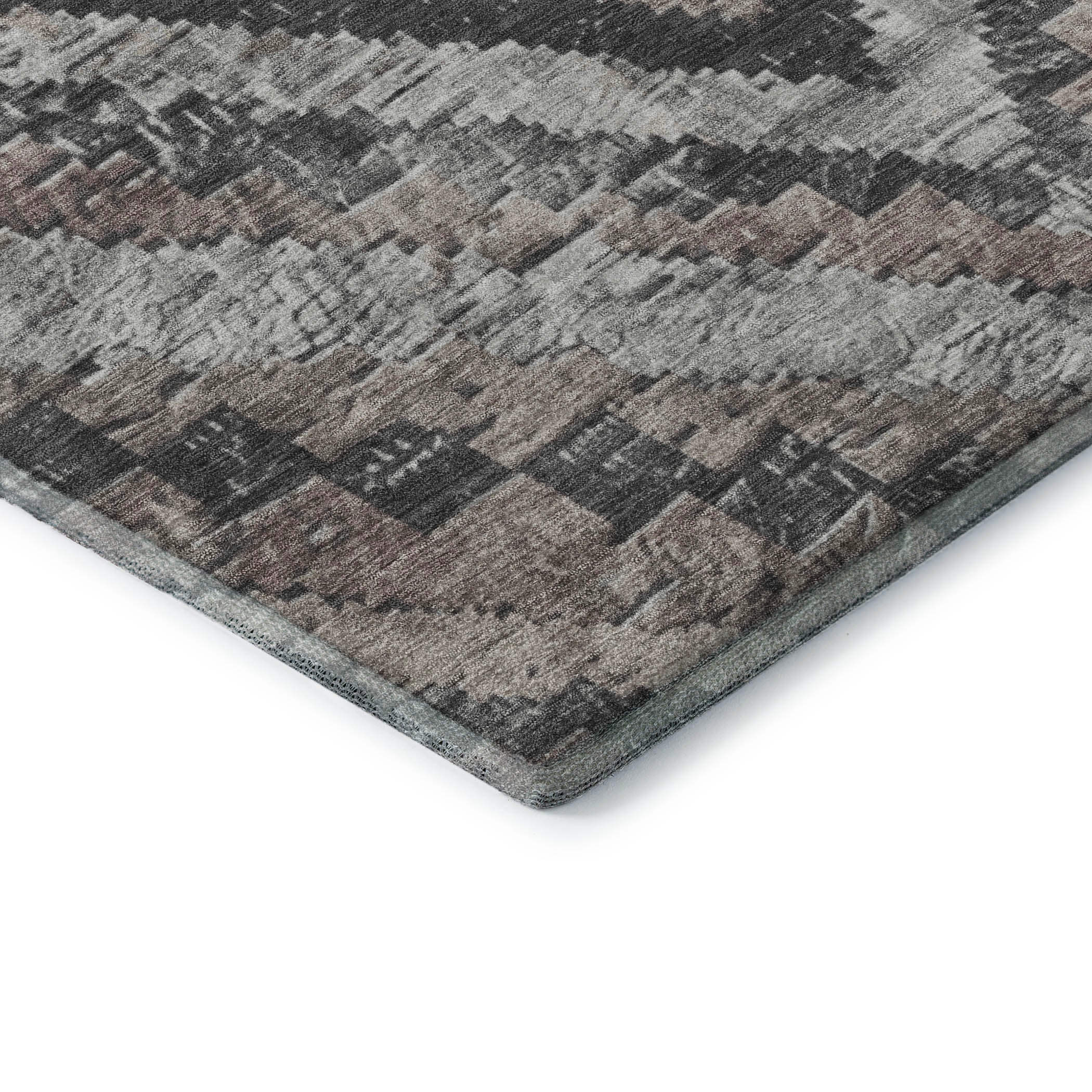 Porto Machine Washable Transitional Taupe Brown Rug 1'8" x 2'6" #shape_Rectangle