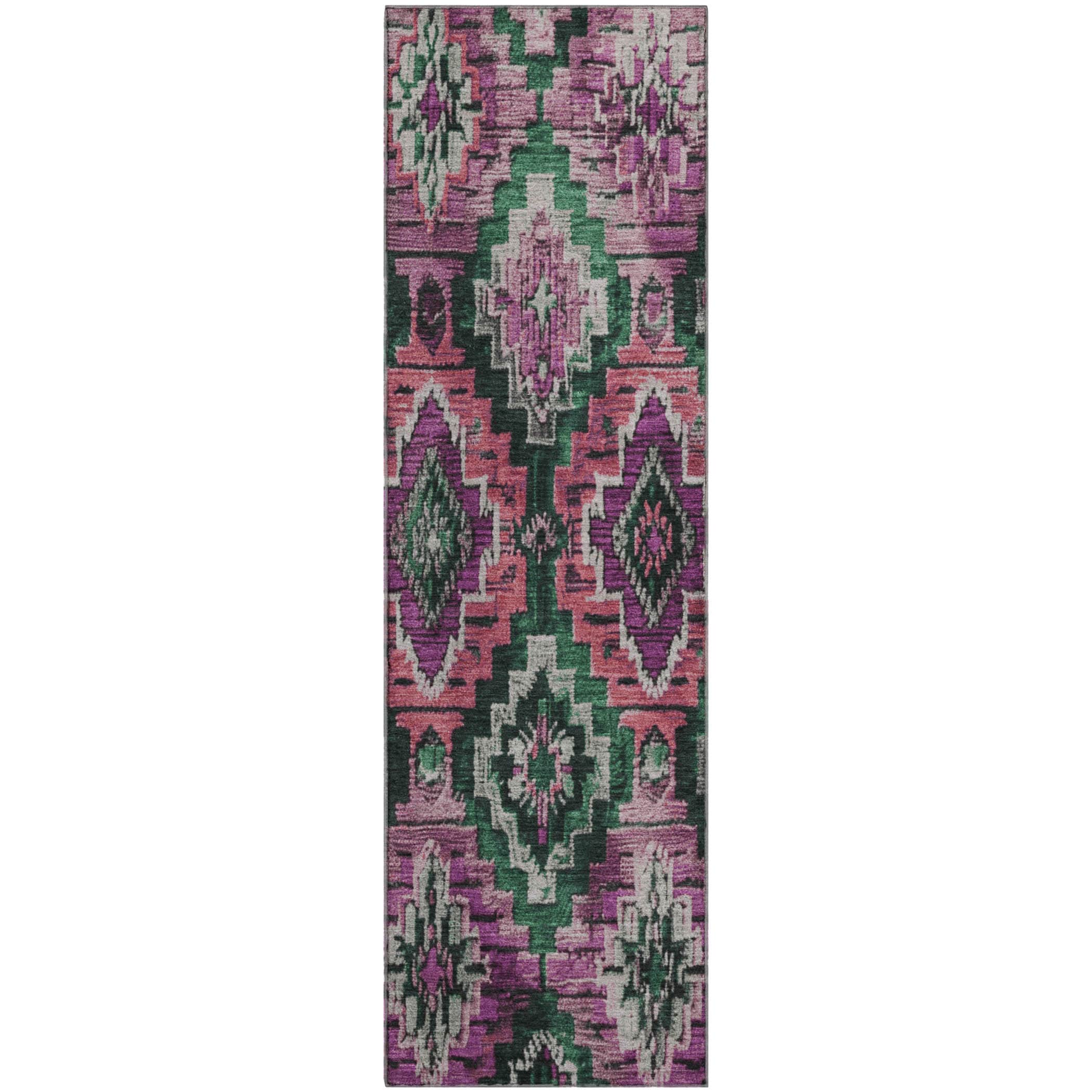 Kathmandu Machine Washable Transitional Blush Pink Rug 2'3" x 7'6" #shape_Runner