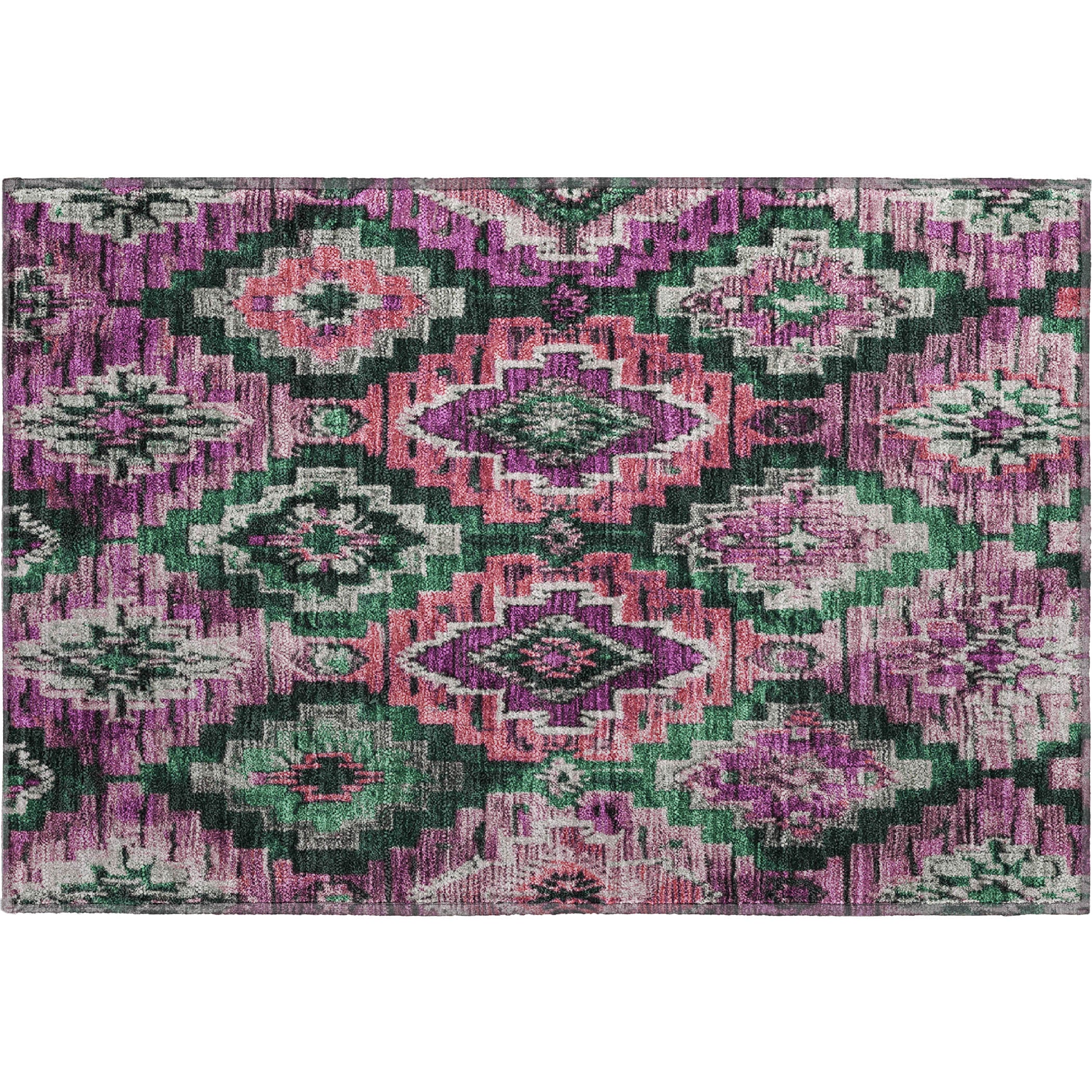 Kathmandu Machine Washable Transitional Blush Pink Rug 1'8" x 2'6" #shape_Rectangle