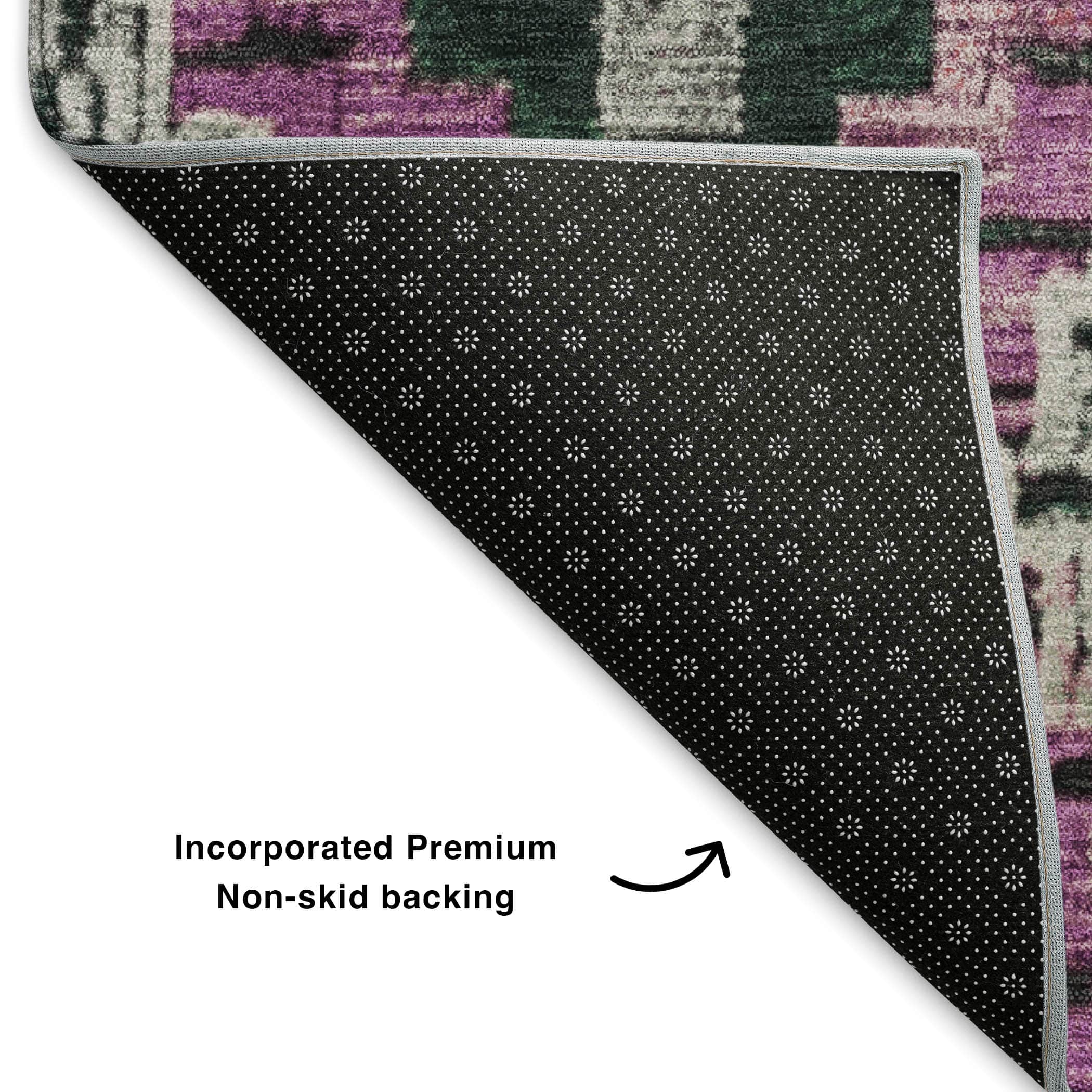 Kathmandu Machine Washable Transitional Blush Pink Rug 1'8" x 2'6" #shape_Rectangle