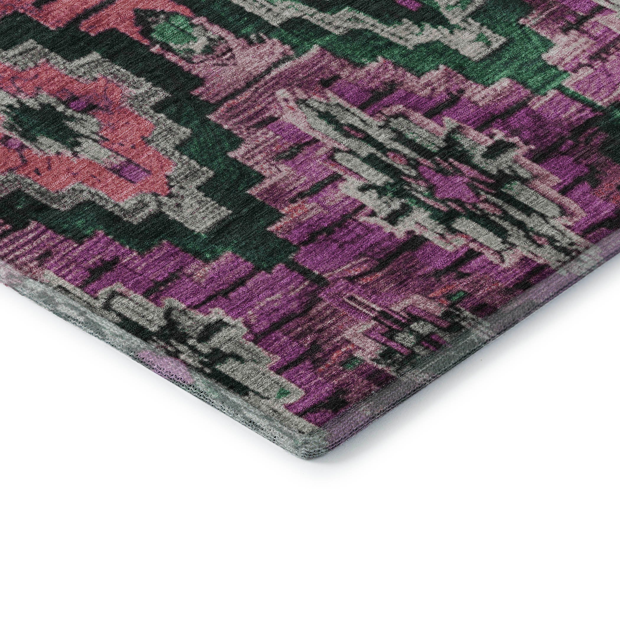 Kathmandu Machine Washable Transitional Blush Pink Rug 1'8" x 2'6" #shape_Rectangle